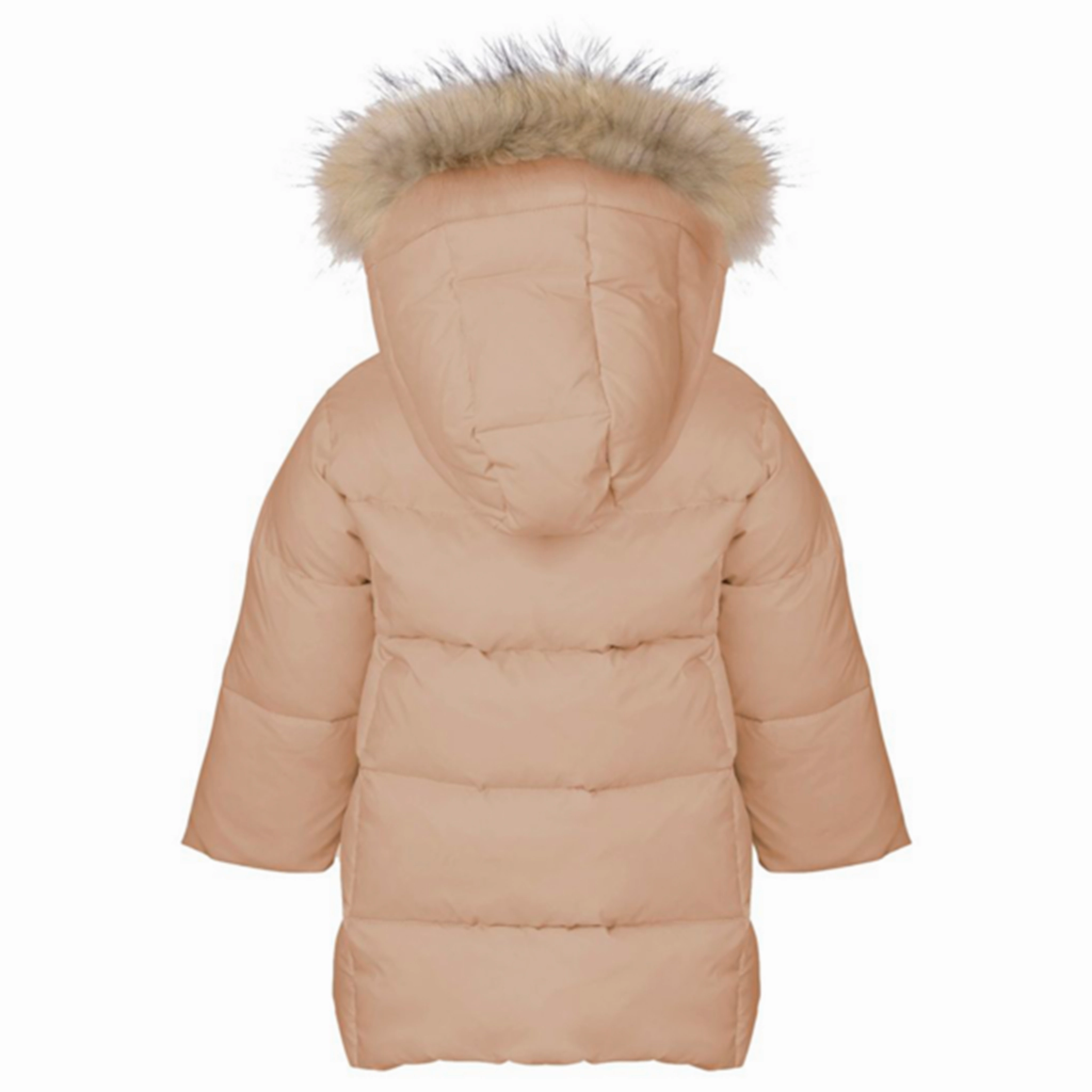 Ver de Terre Featherlight Baby Girls Dunfrakke m. Pels Mahogany Rose Light Pack Option Stretch Weave Fabric