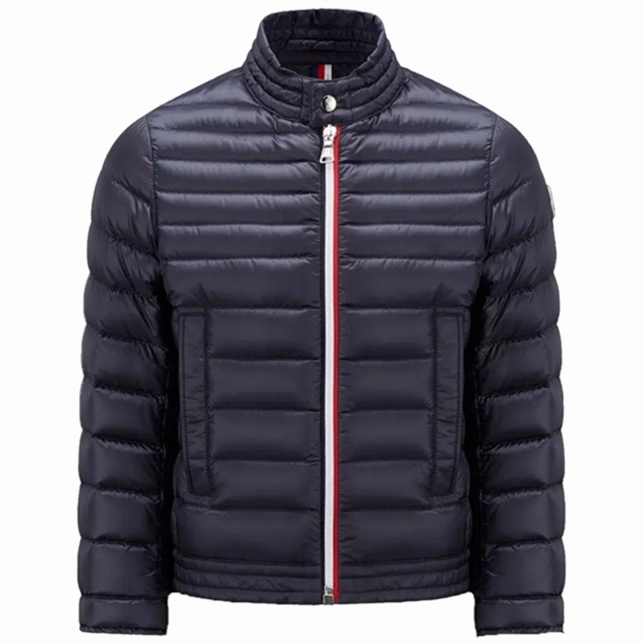 Odor Control Fibers Kangaroo Pocket Moncler Urzay Biker Down Jacket Navy