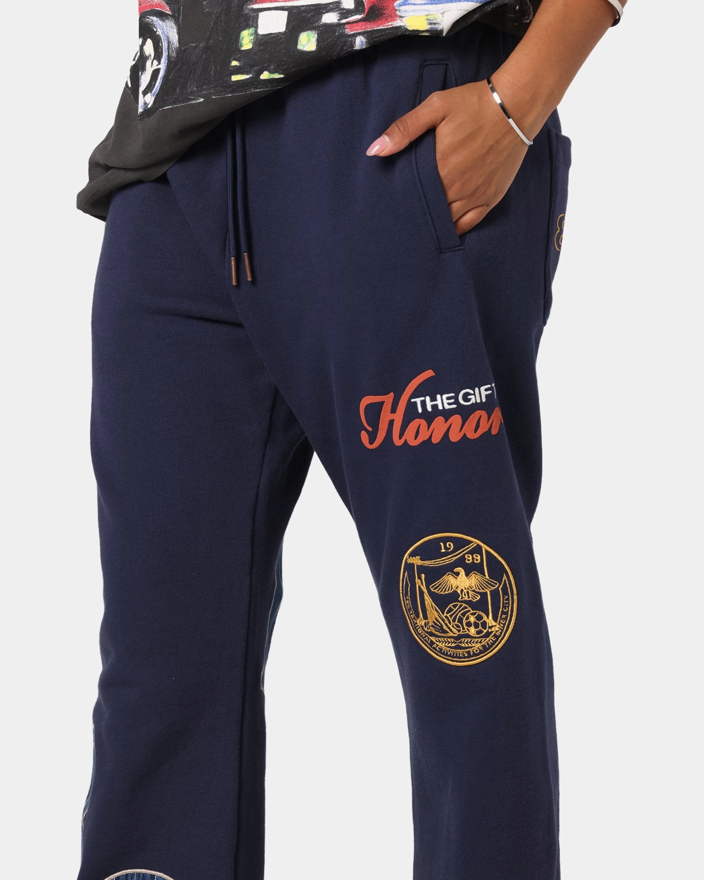Honor The Gift 1988 Sweat Pants Navy Full Comfort Non Slip Waistband