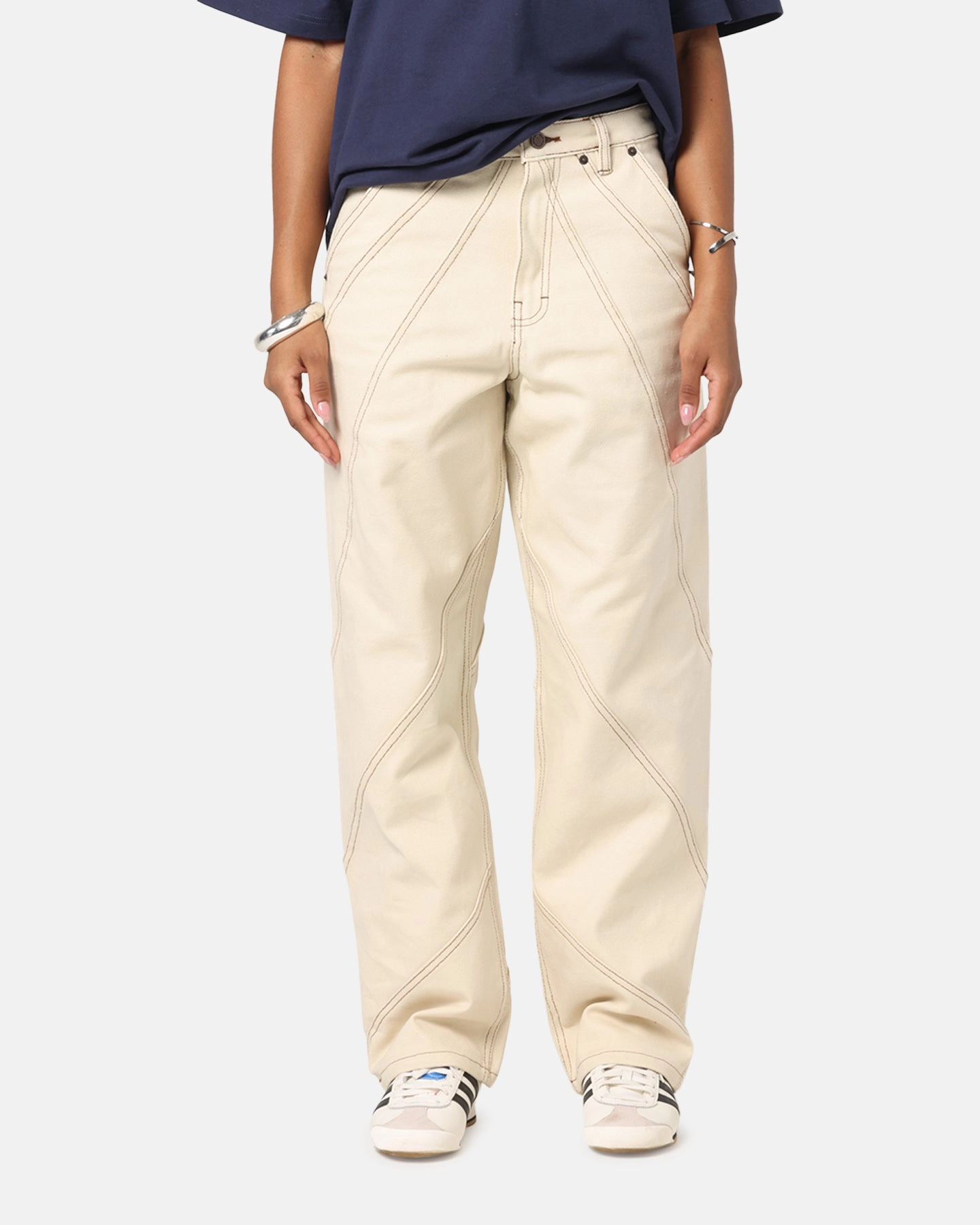 Honor The Gift Racing Panel Pants Bone Light and Cozy
