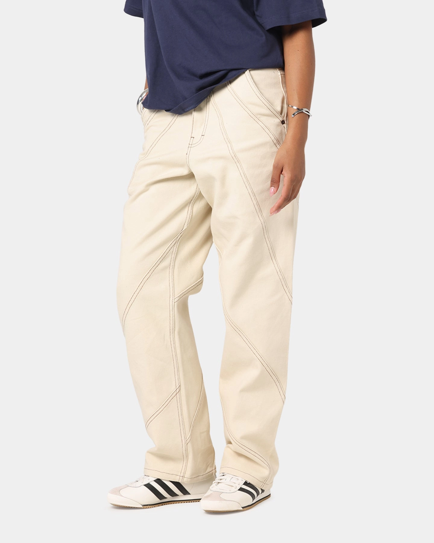 Honor The Gift Racing Panel Pants Bone Heat Control Casual Comfort Look