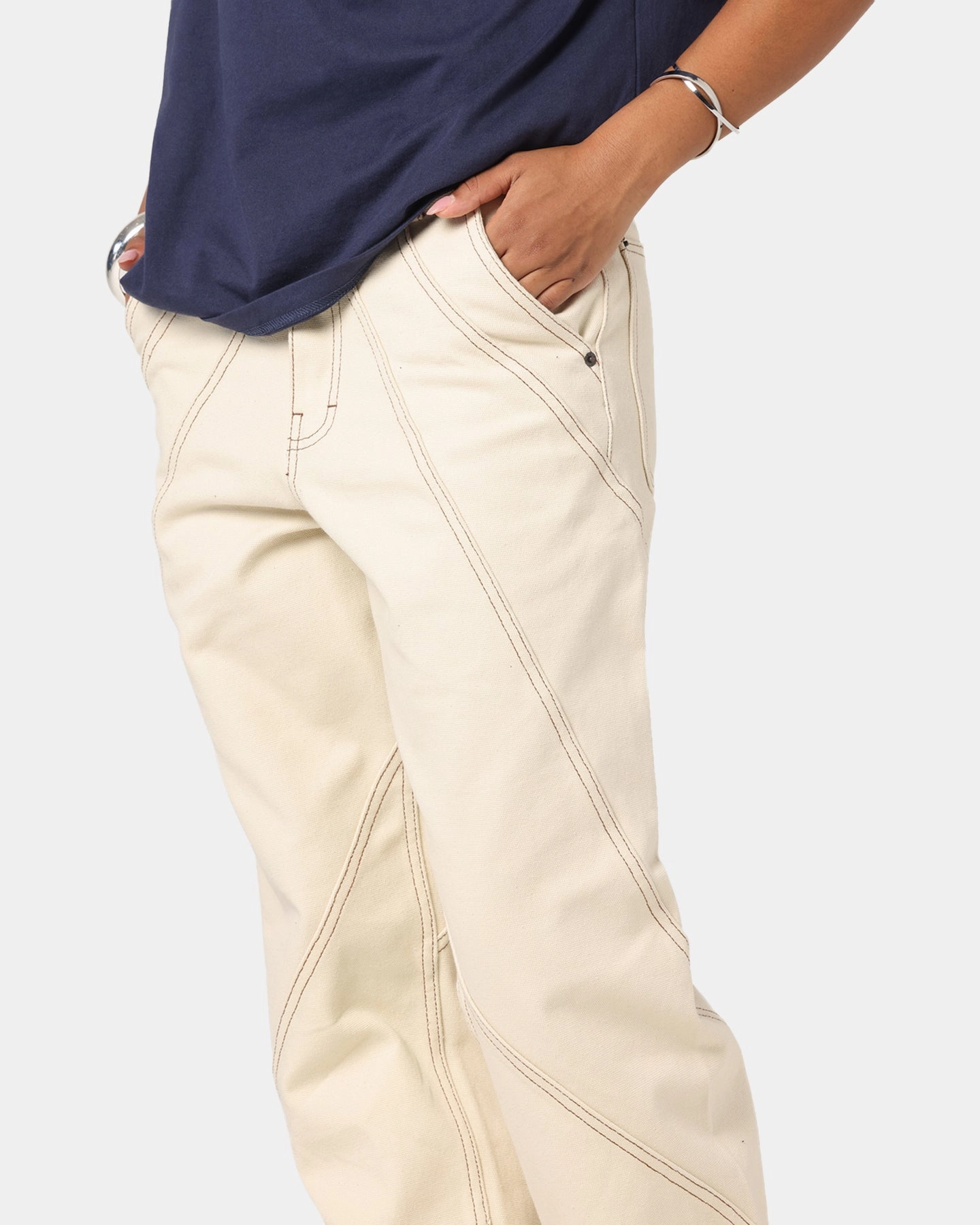 Honor The Gift Racing Panel Pants Bone Seamless Comfort