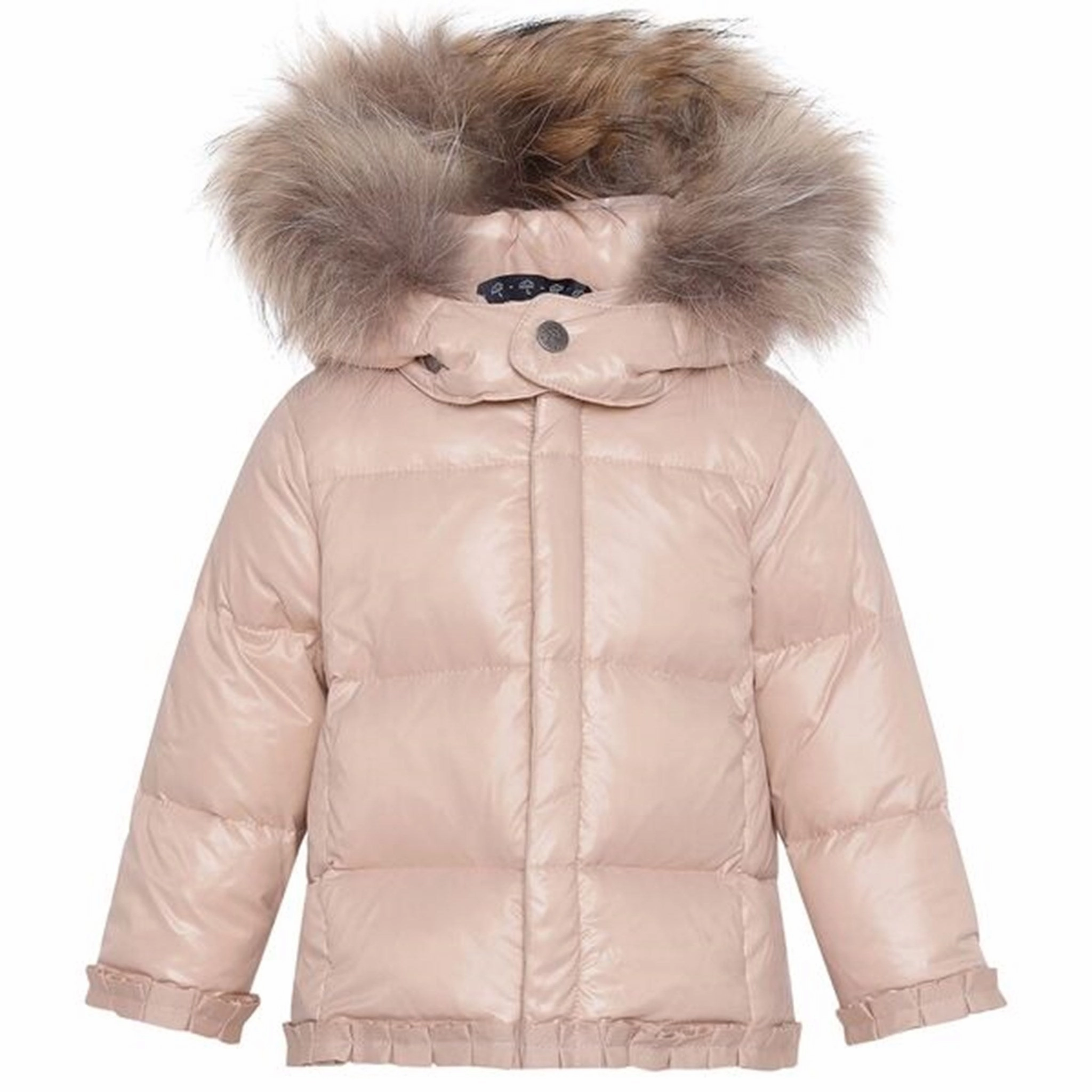 Ver de Terre Featherlight Baby Dunfrakke m. Pels Mahogany Rose Heat Sealed Edges Heavyweight Warmth