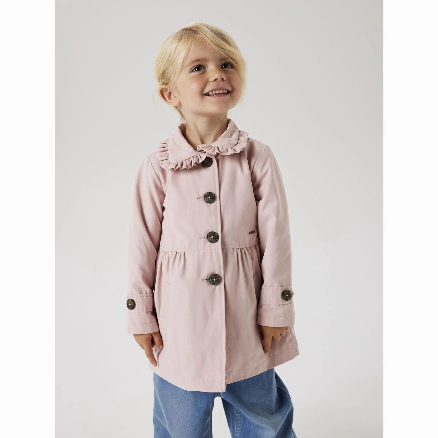 Easy Care Machine Washable Rugged Daily Style Name It Pale Mauve Madelin Trenchcoat Noos