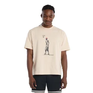 Sleek Style Recycled Fiber Upper Hoops Player Graphic Tee 'Bisque'