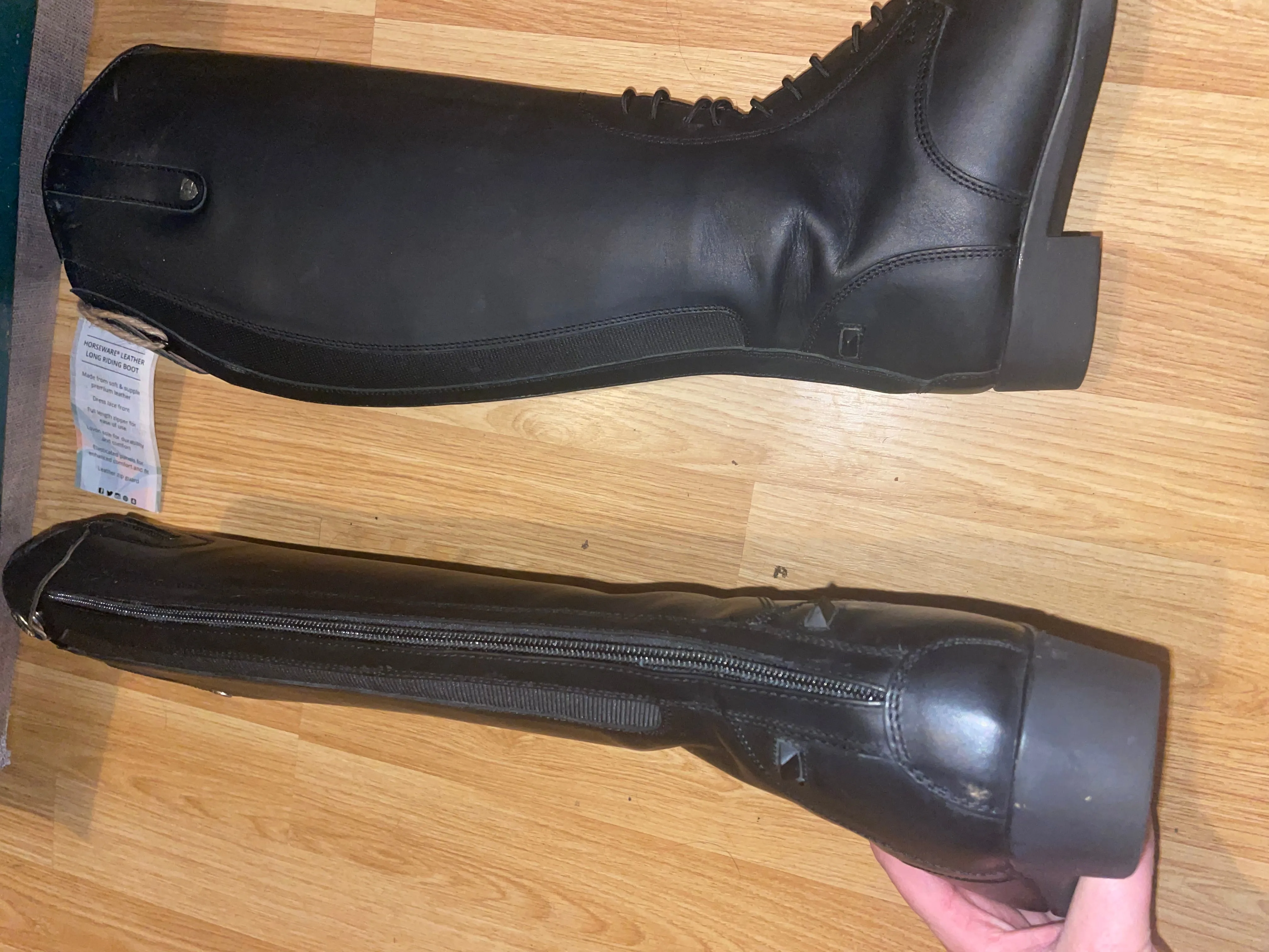 Horseware Long Leather Riding Boots - Size 2 / 35 Kids - NEW RRP £167