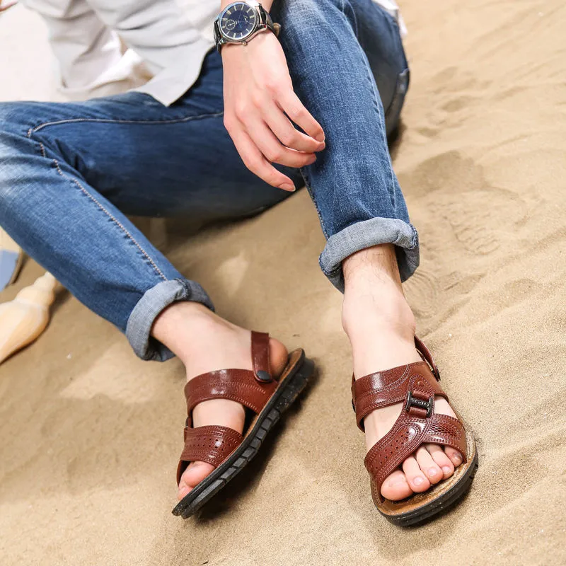 Hot Sale Summer Waterproof Non-Slip Sandals Men's Soft Bottom Wear-Resistant Slippers Dual-Purpose Breathable Sandals Men