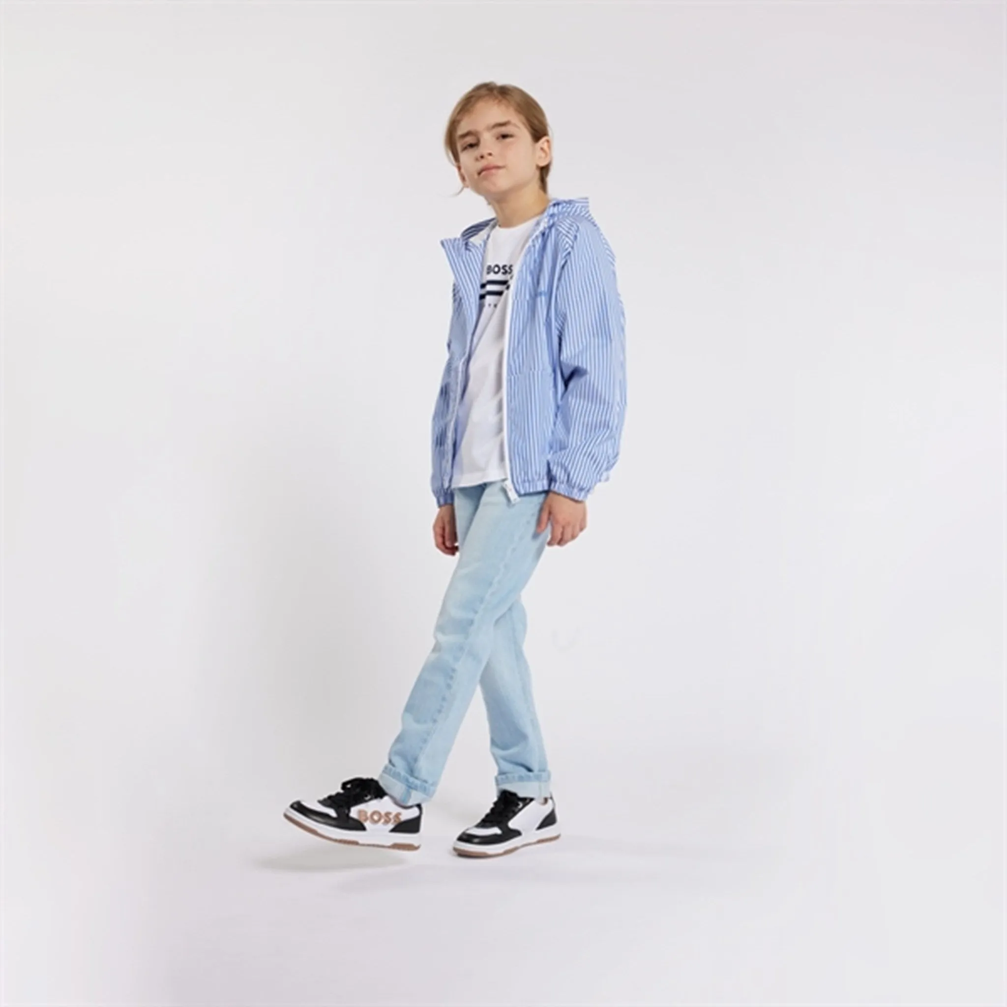 Hugo Boss Pale Blue Hooded Jacket All Ground WaterResistantCoating