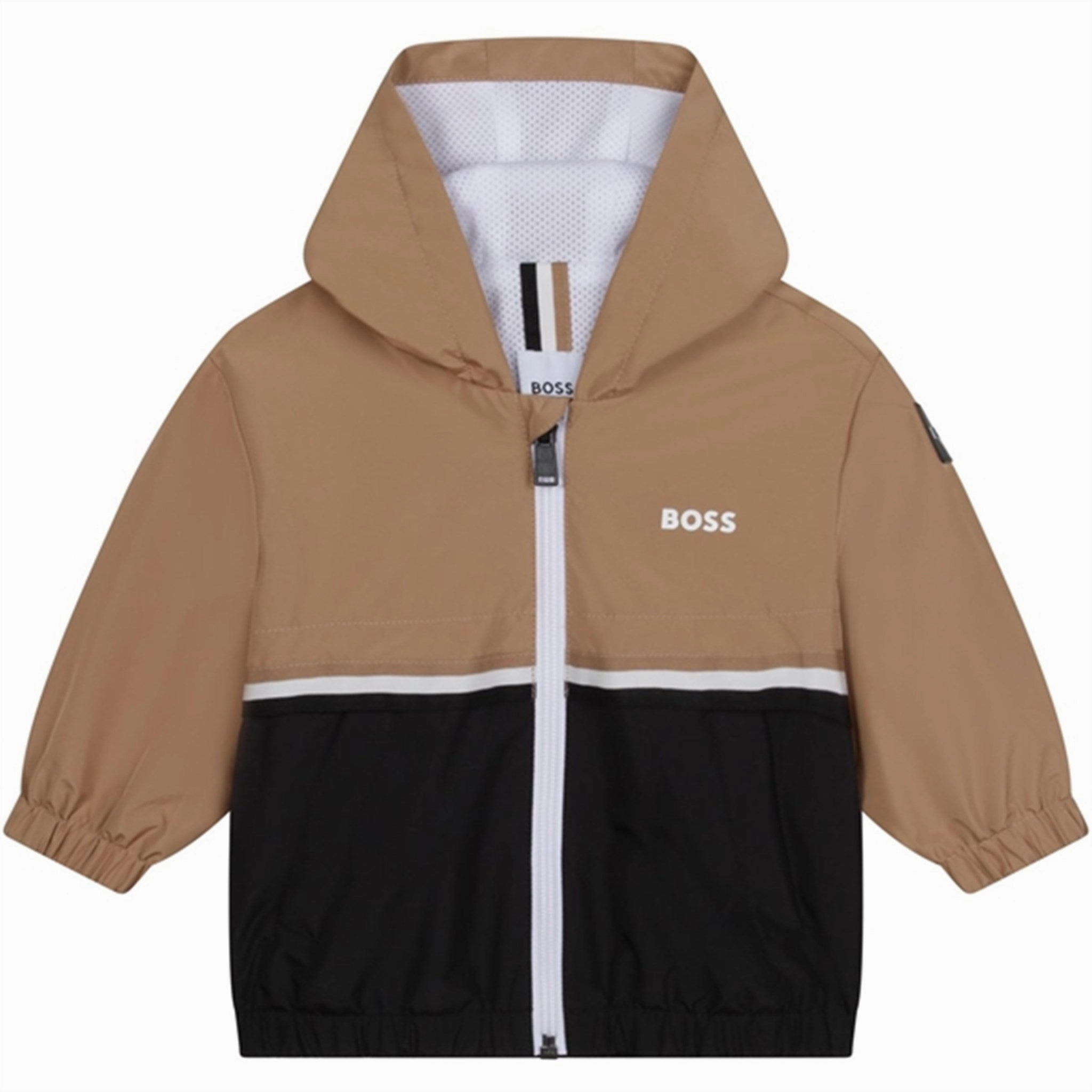 Weather Friendly Slip Resistant Grip Hugo Boss Baby Hooded Windbreaker Black