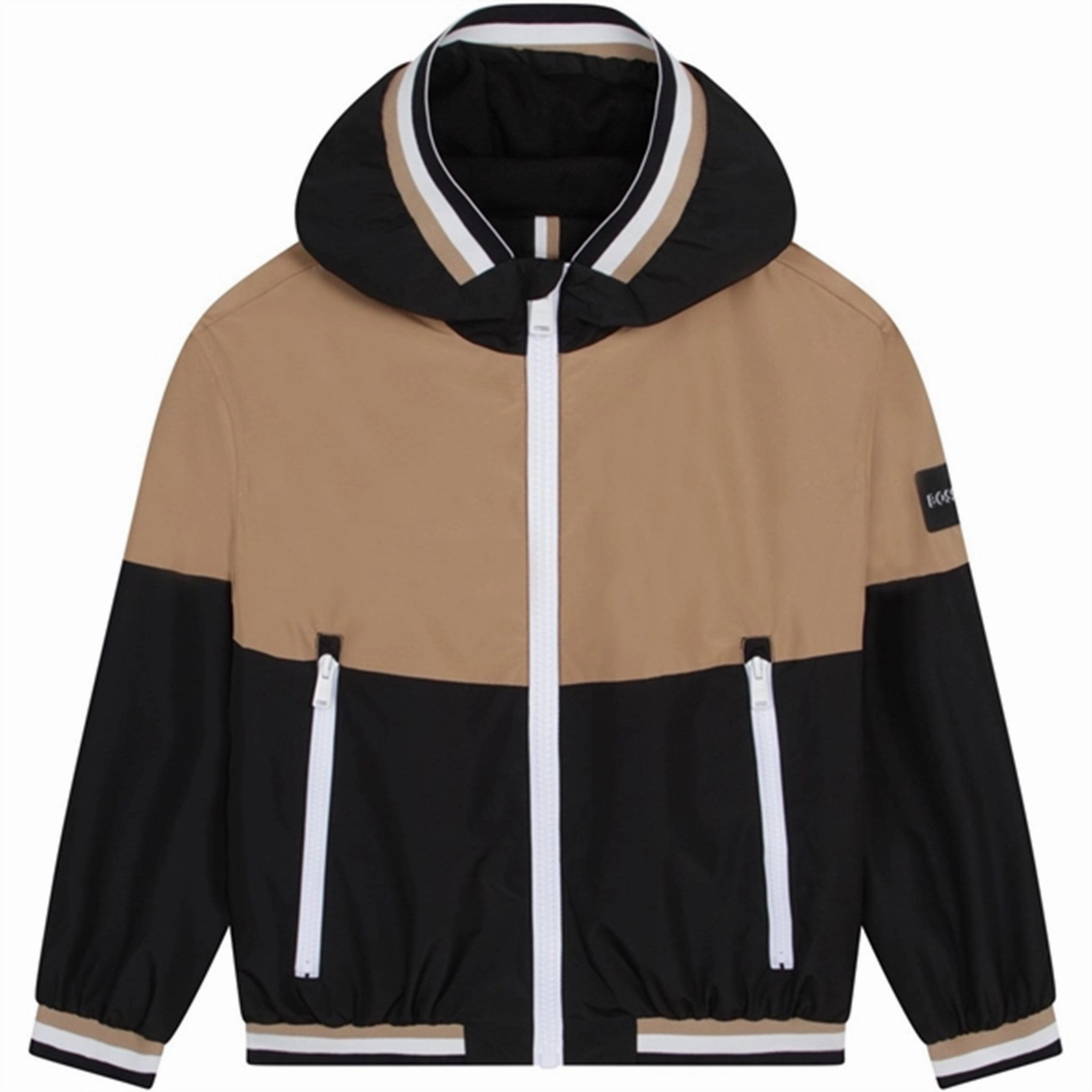 AbrasionResistantEdging Hugo Boss Hooded Windbreaker Black