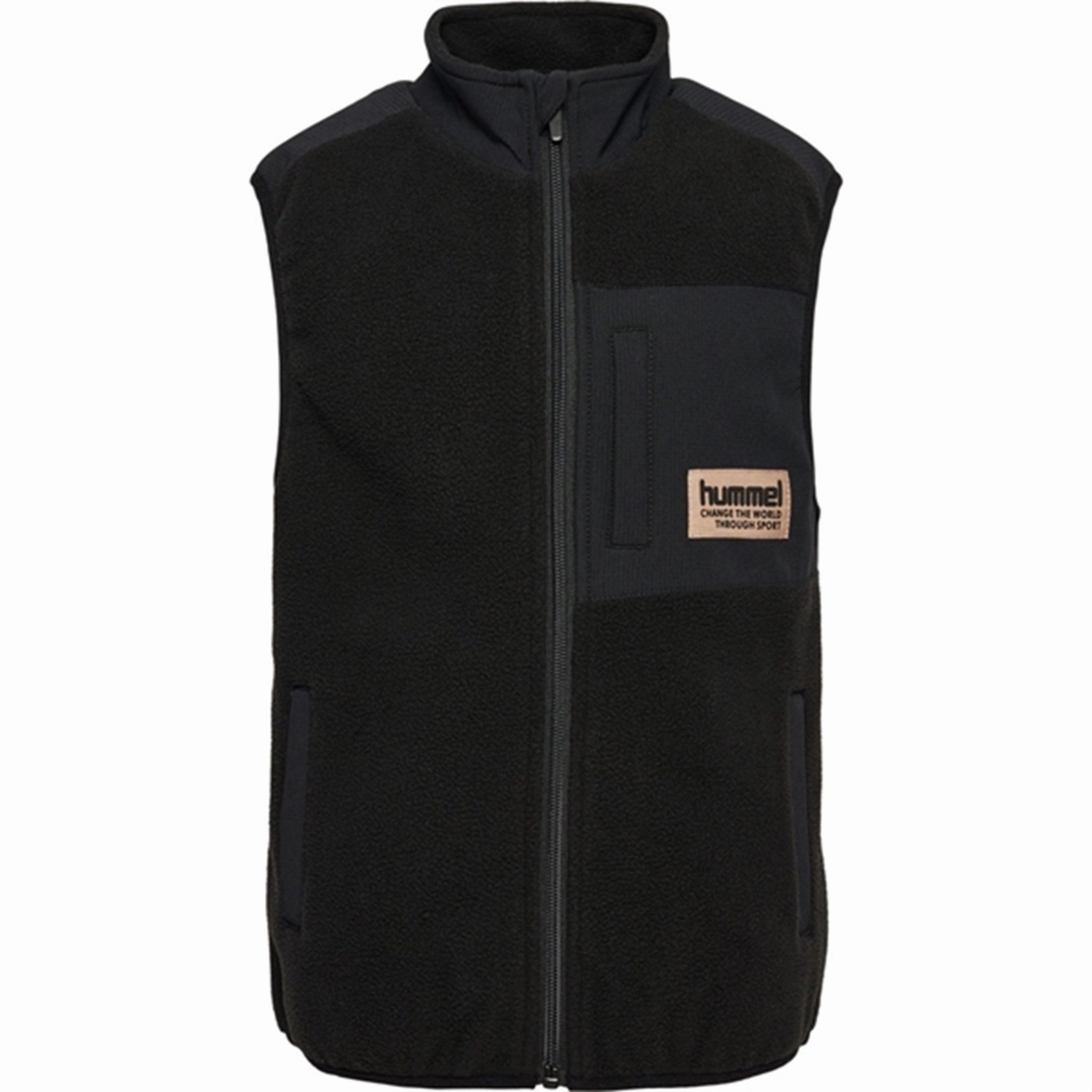Micro Perforated Panels Reversible Dual Layer Hummel Black Dare Fleece Vest