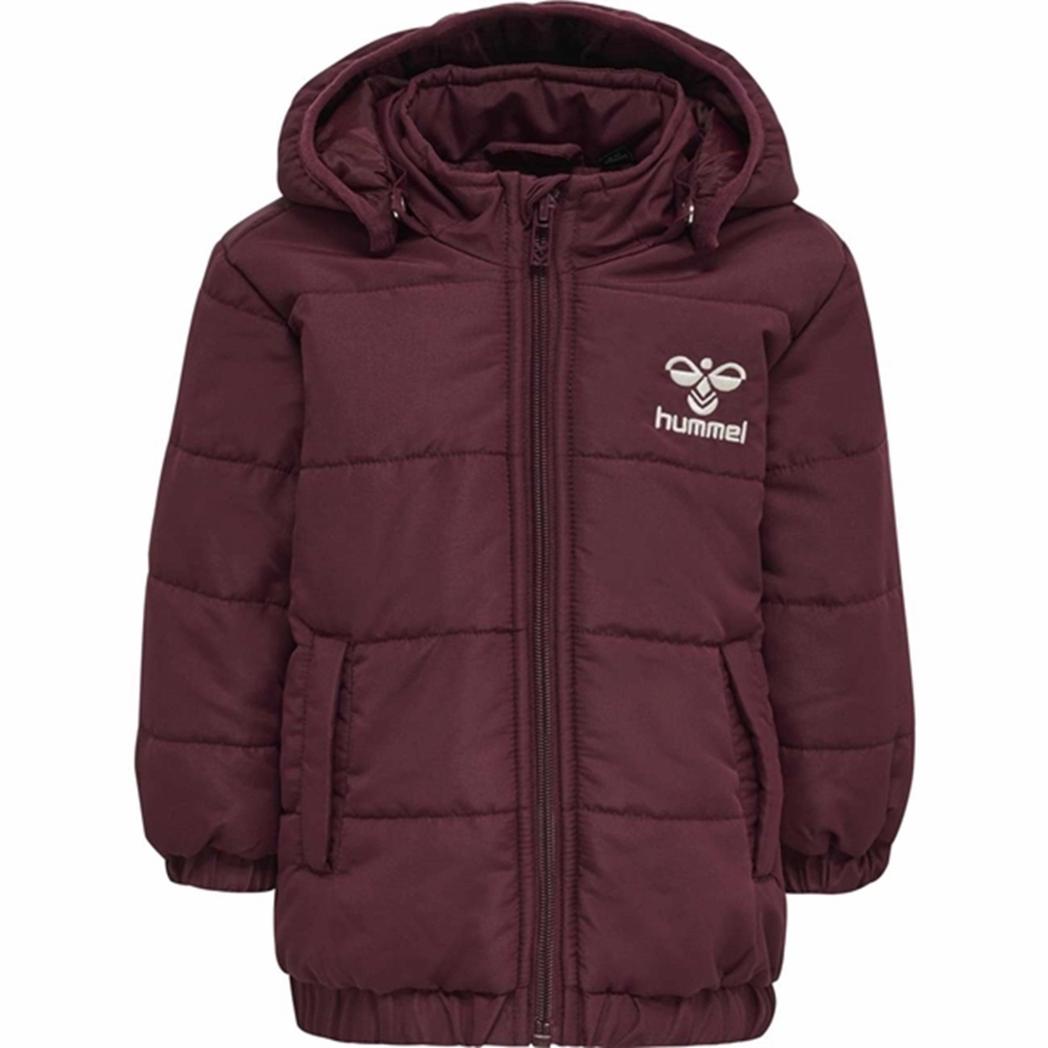 Hummel Vibe Winter Jacket Windsor Wine Layered Drape Clean Fit