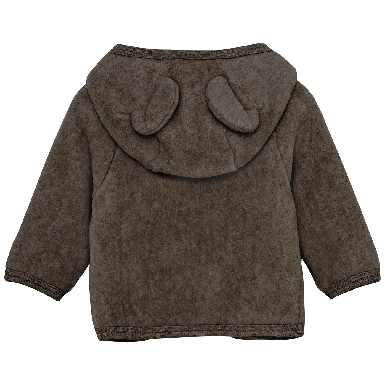 Huttelihut Brown Melange Jacket Ears Cotton Fleece Quick drying material