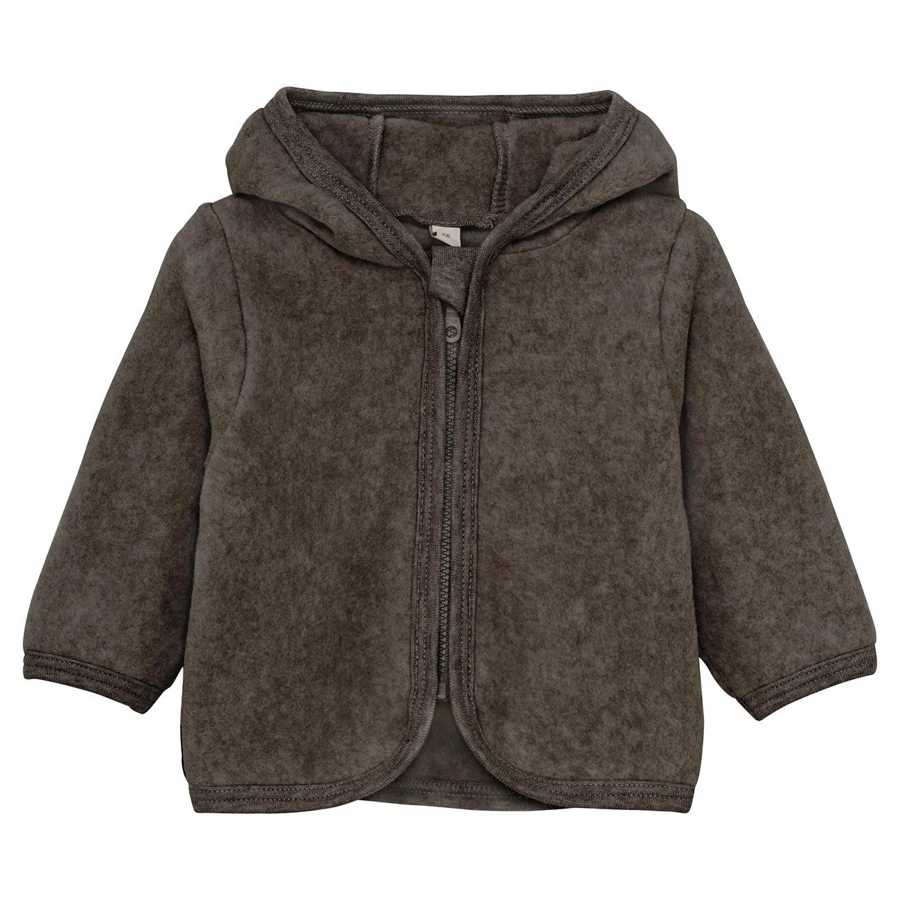 Refined Style Huttelihut Brown Melange Jacket Ears Cotton Fleece