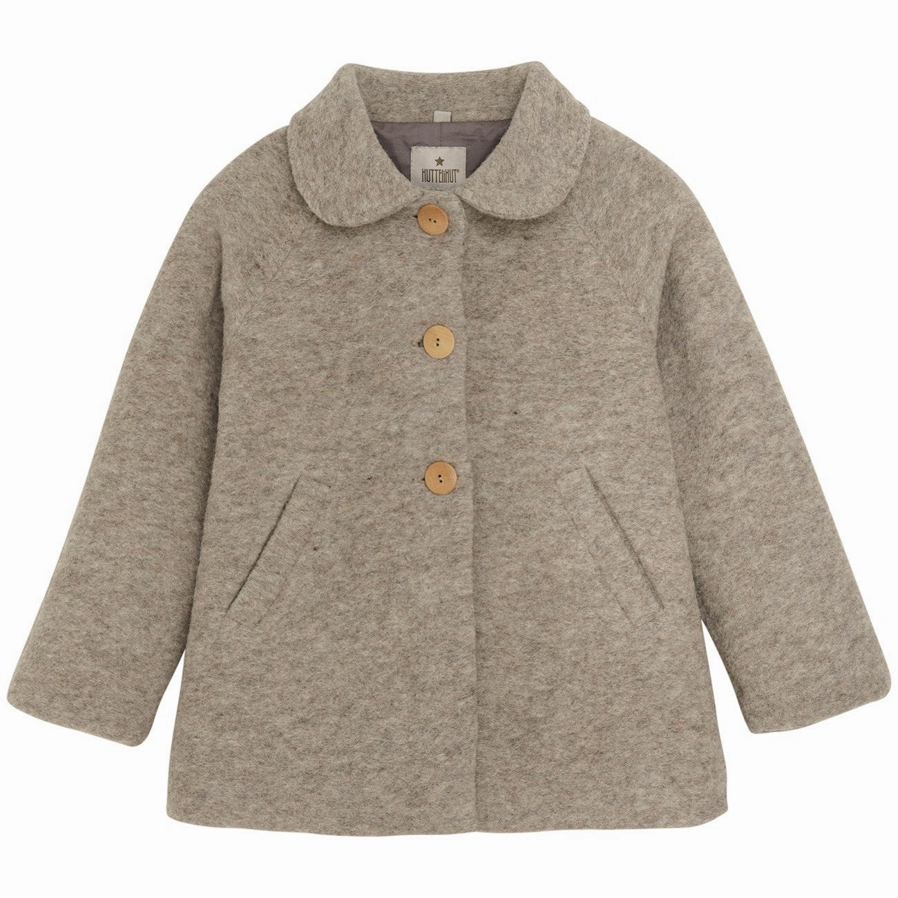 Huttelihut Camel Melange Coat Wool W. Lining Hidden Zipper