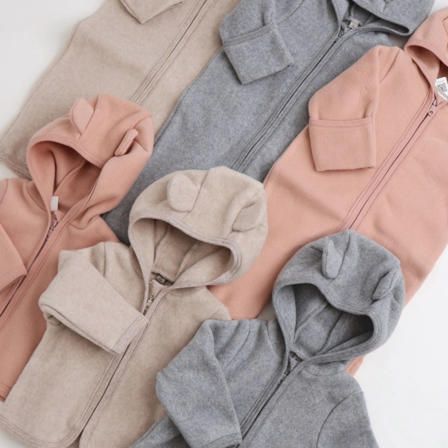 Huttelihut Camel Melange Jacket Ears Cotton Fleece Durable Zipper Abrasion Resistant Surface