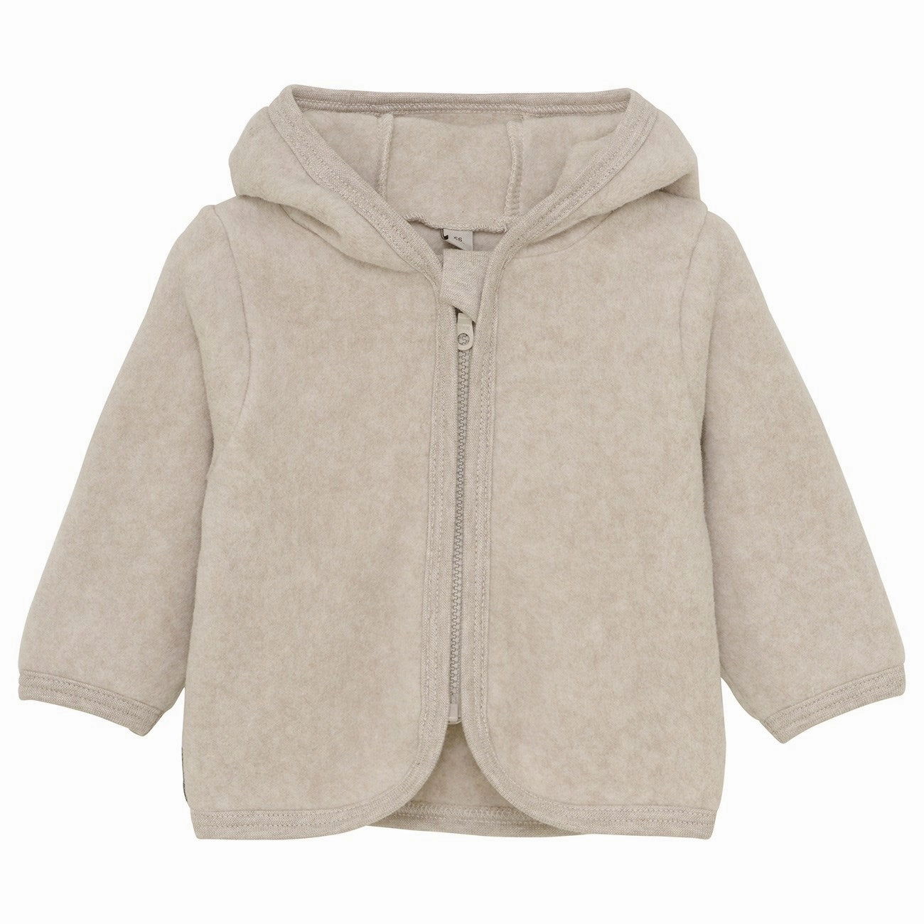 Huttelihut Camel Melange Jacket Ears Cotton Fleece High Collar Design Reinforced Zippers