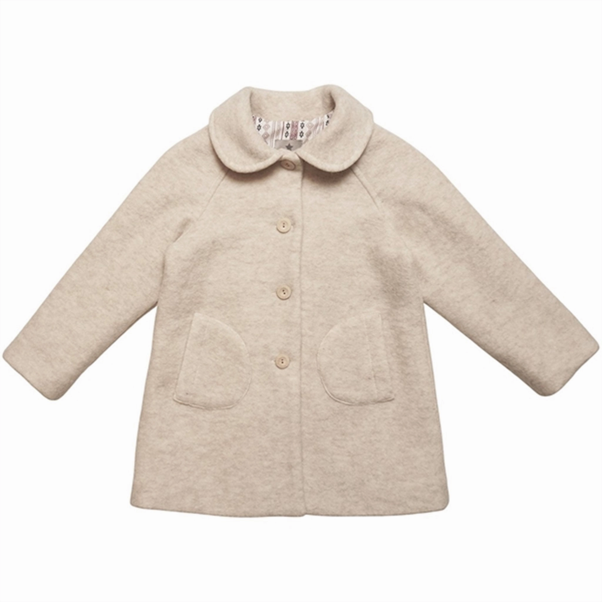 Huttelihut Coat Double Layer Wool Sand Sleek Utility
