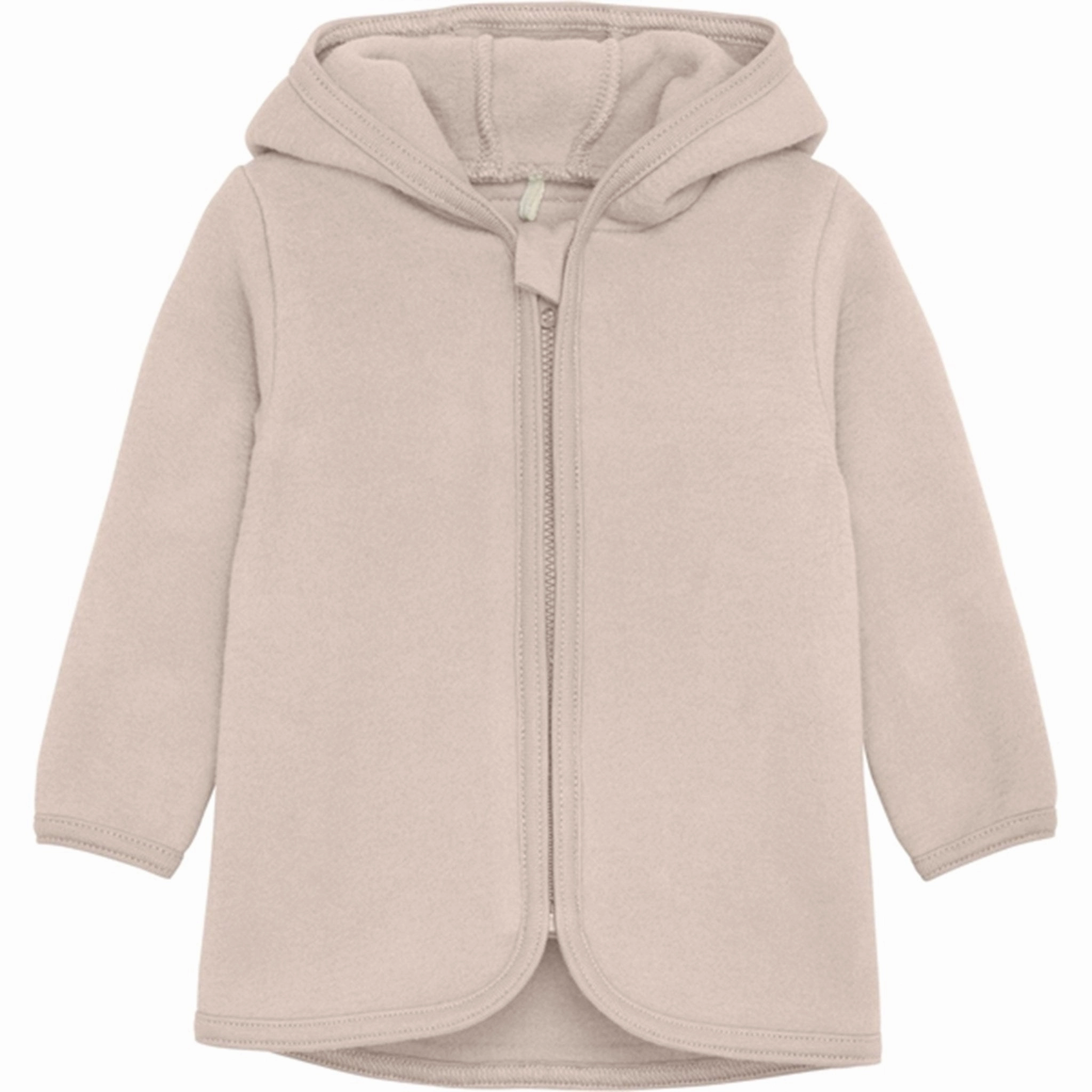 High Collar Design Light Outdoor Layer Huttelihut Jacket Ears Cotton Fleece Almond Peach