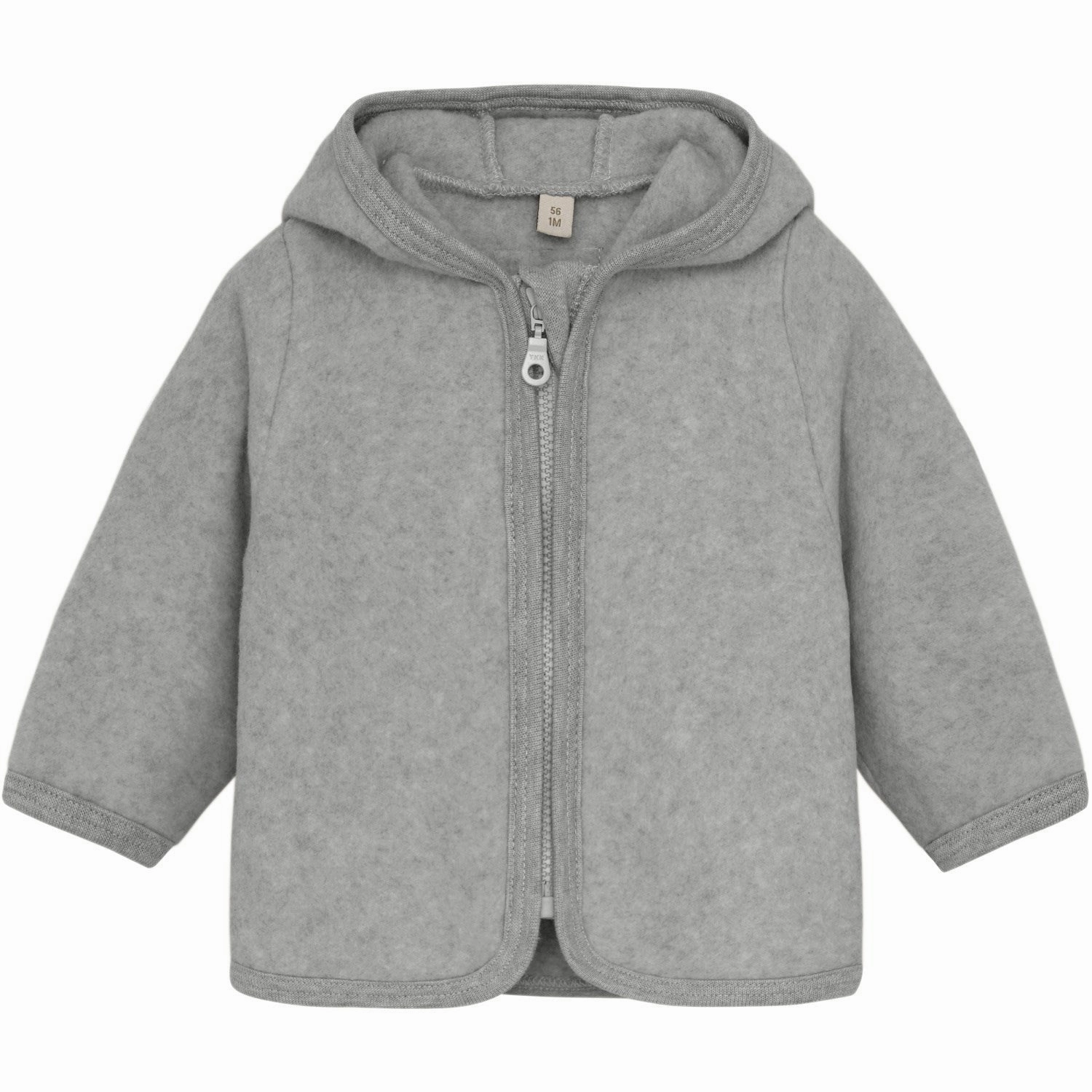 Weatherproof Zippers Huttelihut Light Grey Melange Jacket Ears Cotton Fleece