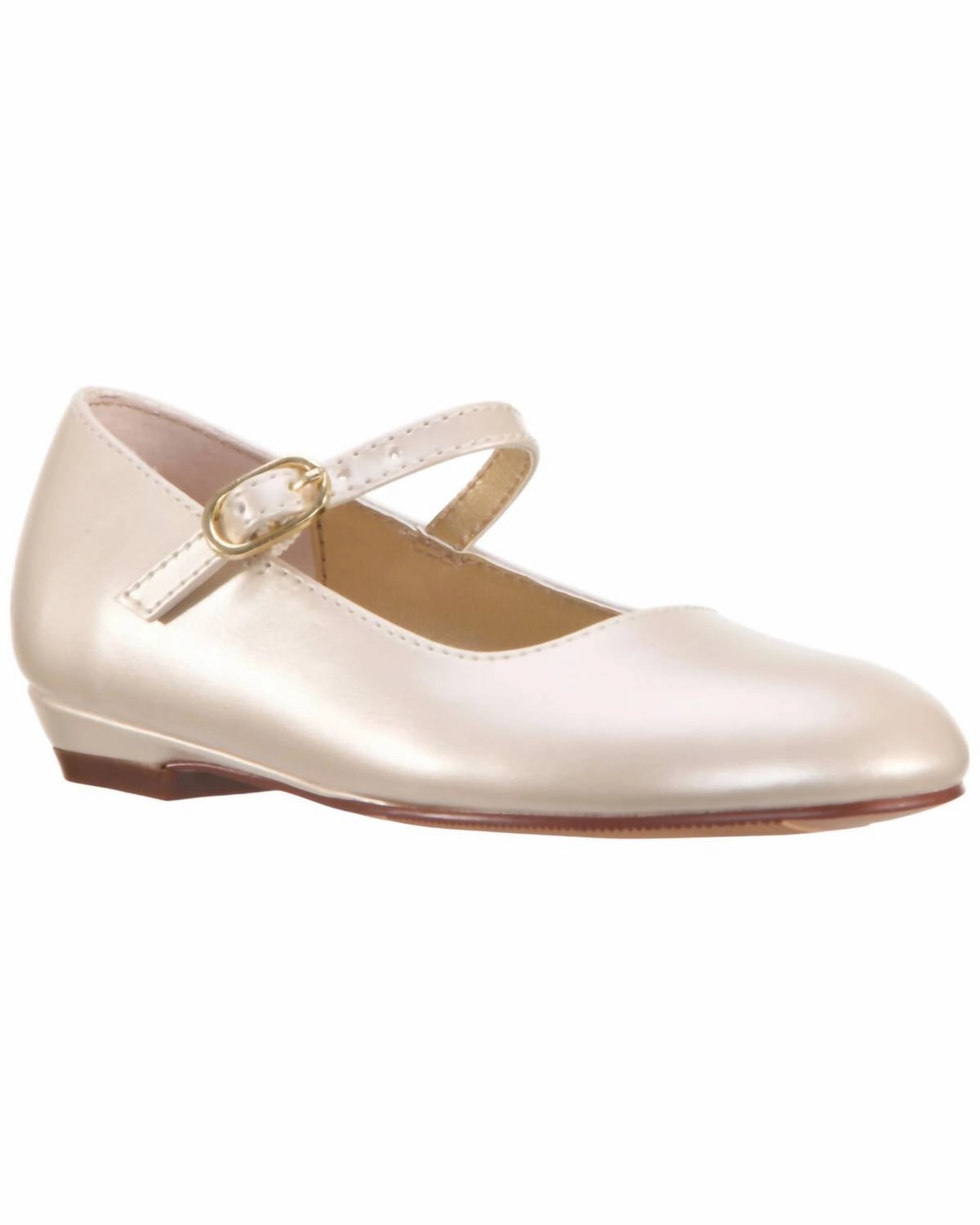 Unlined Comfort Anti Friction Girls Lil Seeley Bone Flats In Ivory