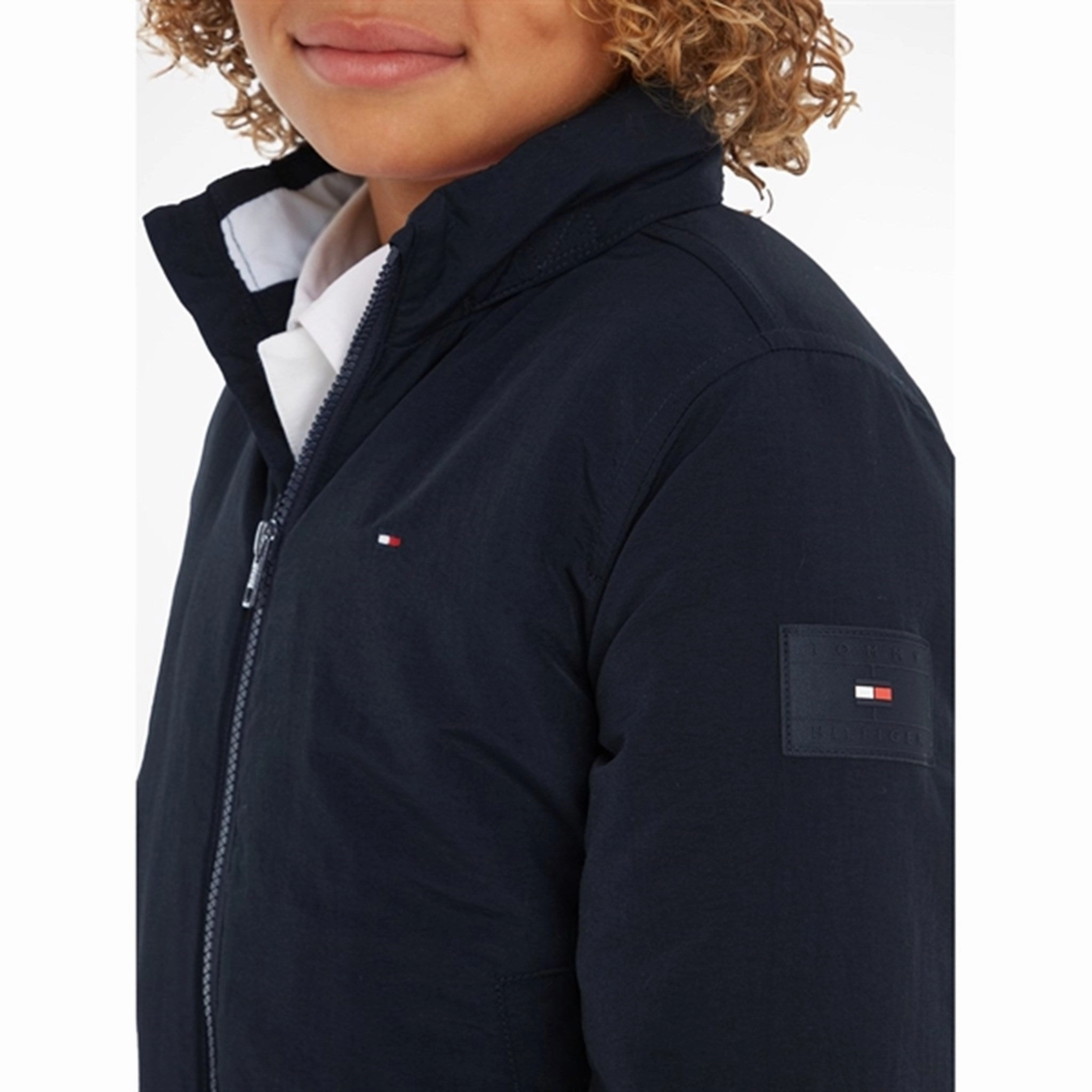 Tommy Hilfiger Essential Quilted Jacket Desert Sky BreathableFabric Durable Corrosion Resistant Zippers