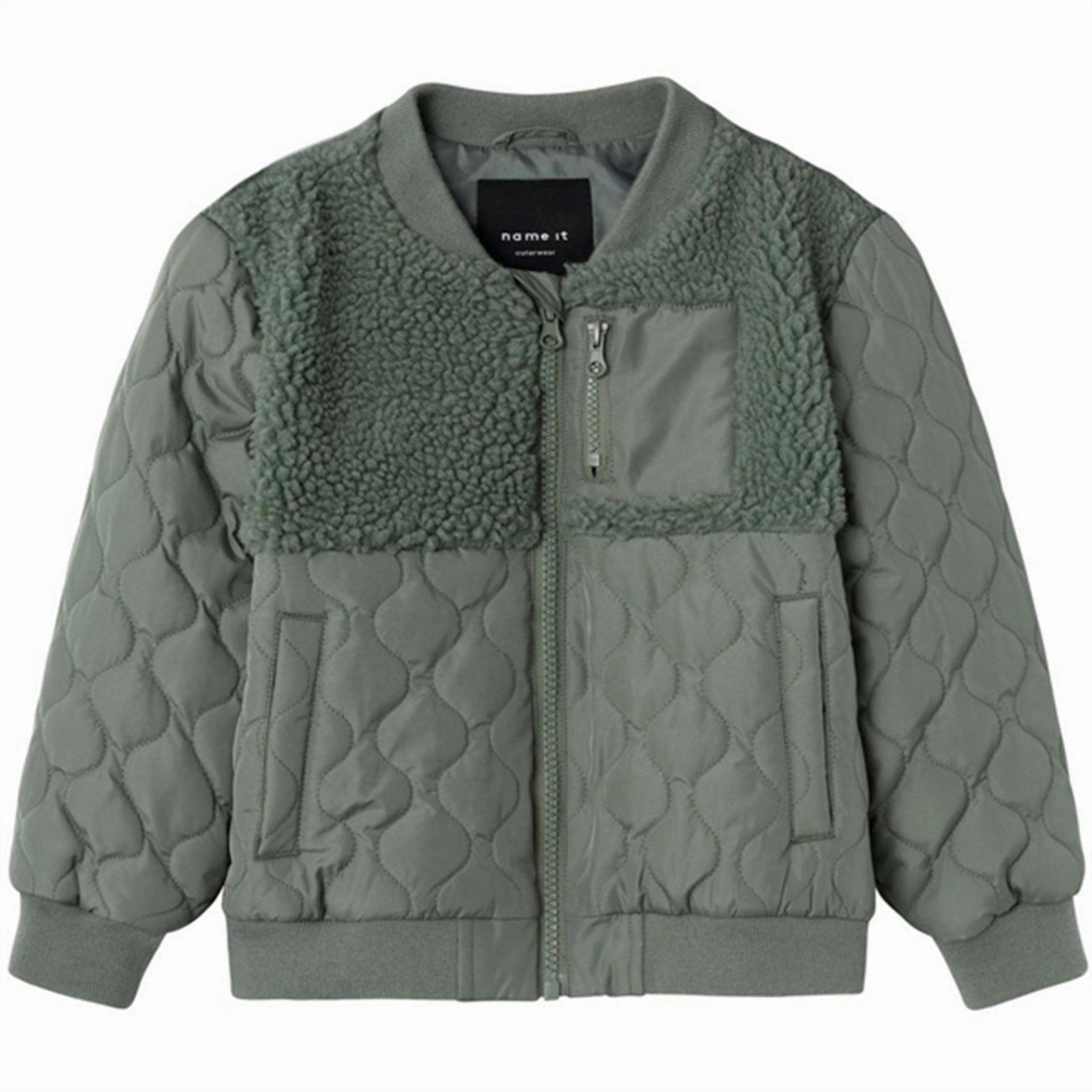 Eco Dye Process Anti Pill Technology Name it Agave Green Member Quilted Jacket
