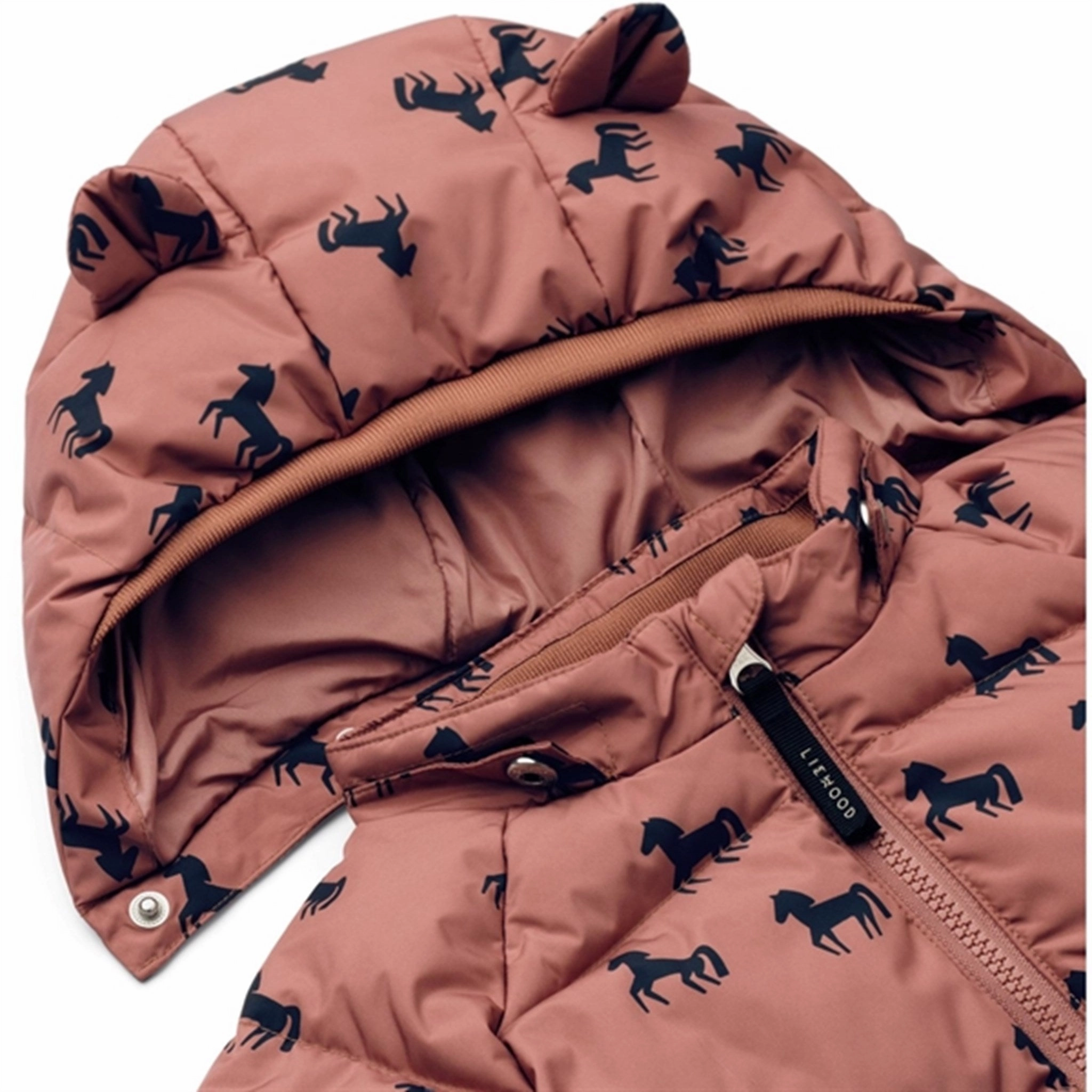 Liewood Polle Puffer Jacket Horses Dark Rosetta LowProfile Design