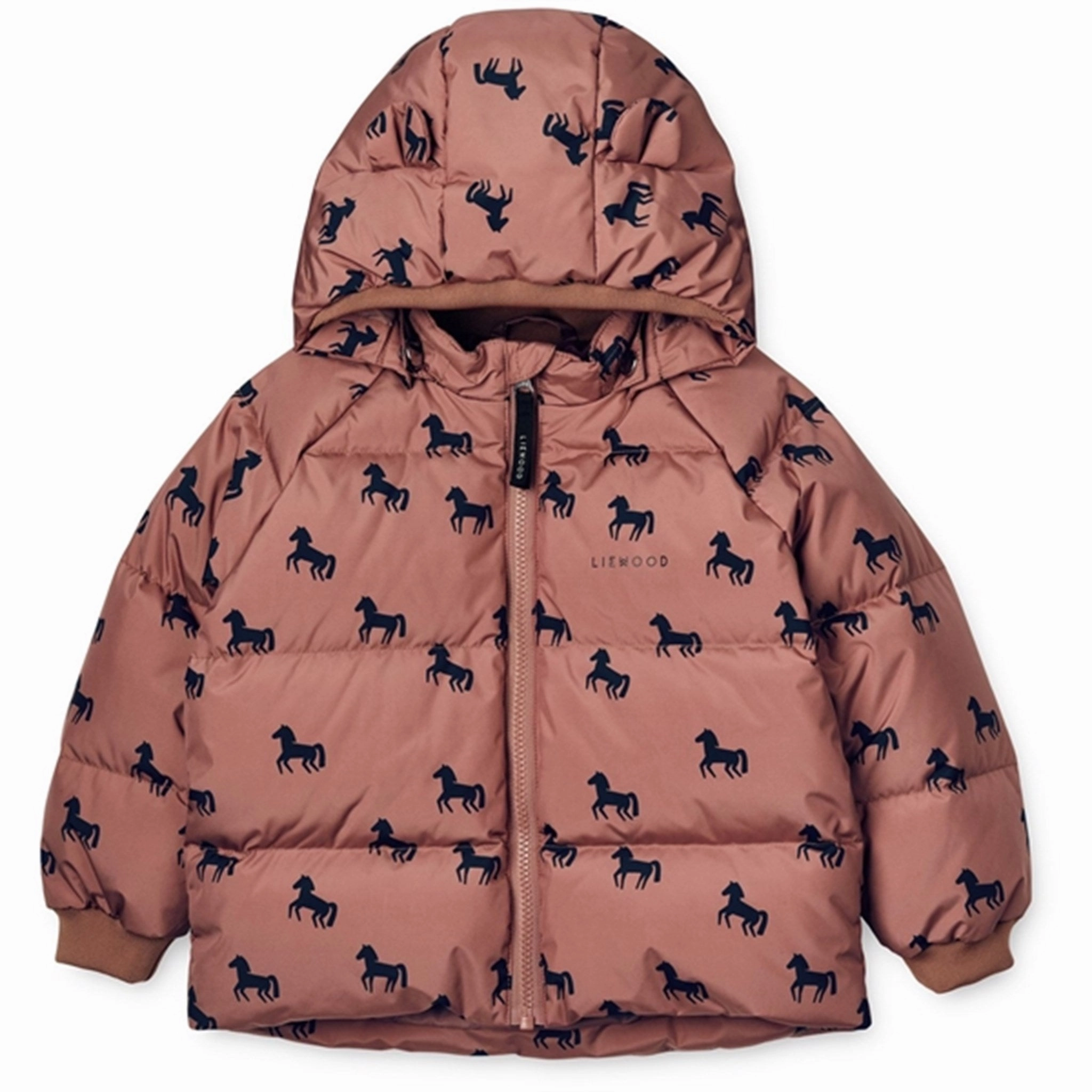 Minimal Travel Look Weatherproof Zipper Liewood Polle Puffer Jacket Horses Dark Rosetta