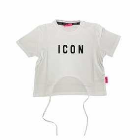 ComfortFirst Anti Odor Technology Icon maglietta manica corta da ragazza con logo glitter IGKSS00538 1000 bianco-nero
