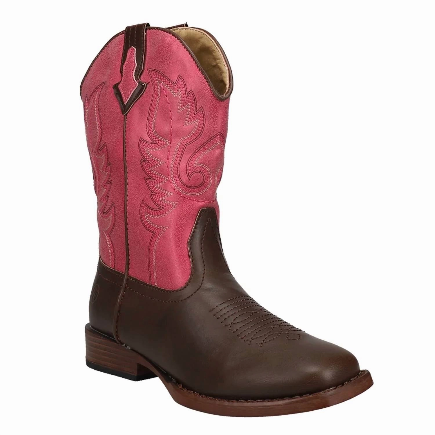 Kids Texsis Boots In Brown/pink Agility Step Reinforced Toe Guard