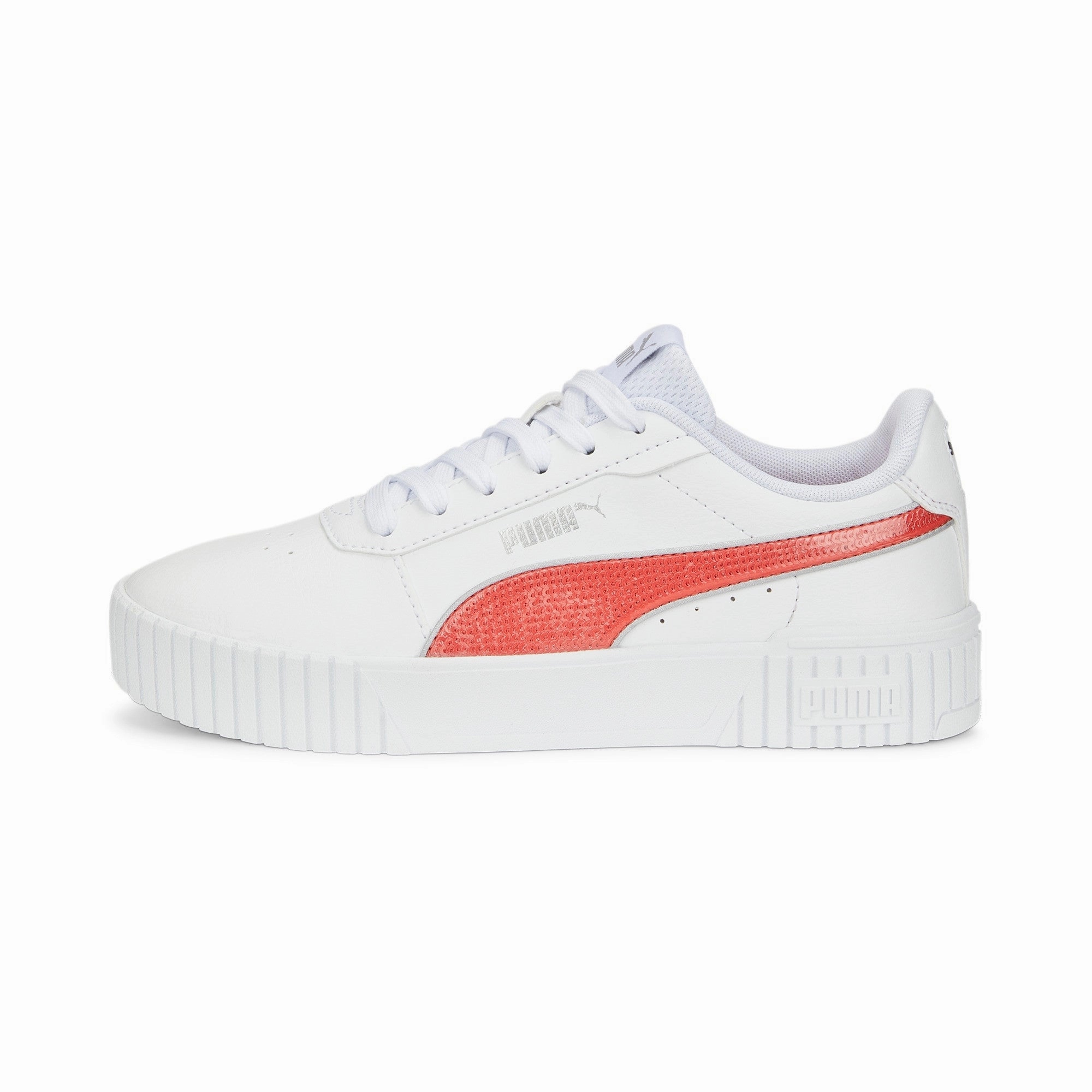 PUMA Junior Girls' Carina 2.0 Glitzy Sneakers Big Fast Fit Comfort Upper Design