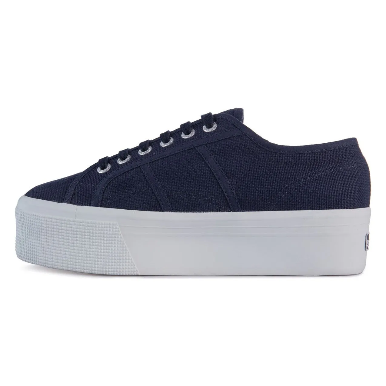 Superga scarpa sneakers da donna con zeppa 2790 Cotw Linea Up and Down S9111LW F43 blu Quick Dry Material