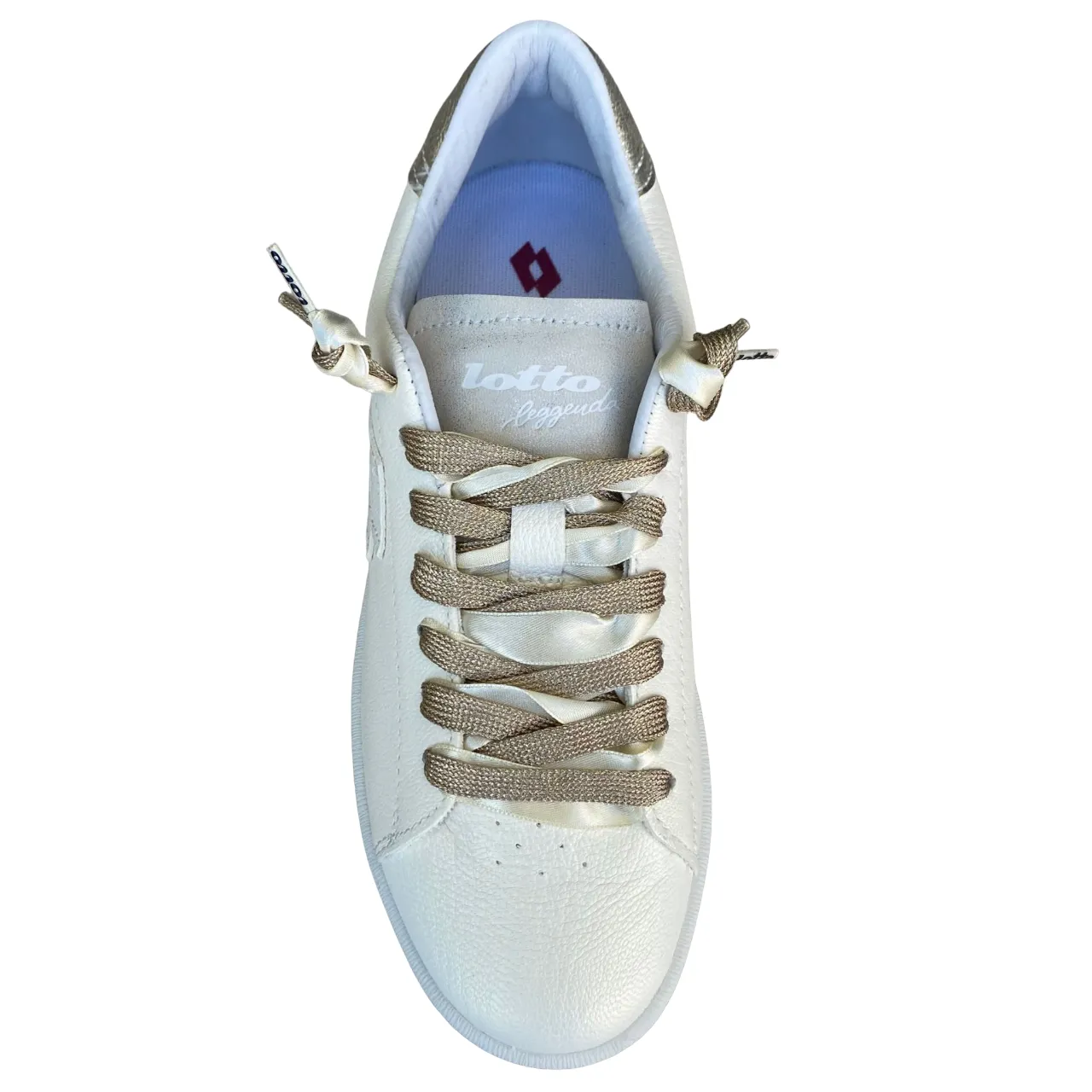 leather upper shoes Lotto Leggenda scarpa sneakers da donna Autograph Pearl 221130 61I bianco antico-mandorla dorata