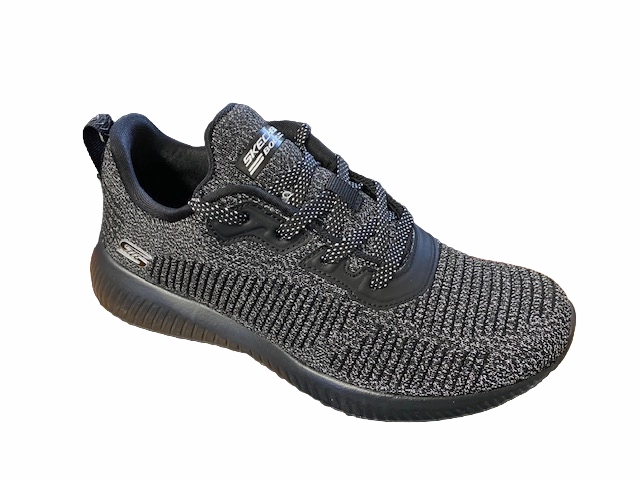 Skechers scarpa sneakers da donna Bobs Squad Ghost Star 117074/BBK nero Instant Comfort posture - correcting shoes