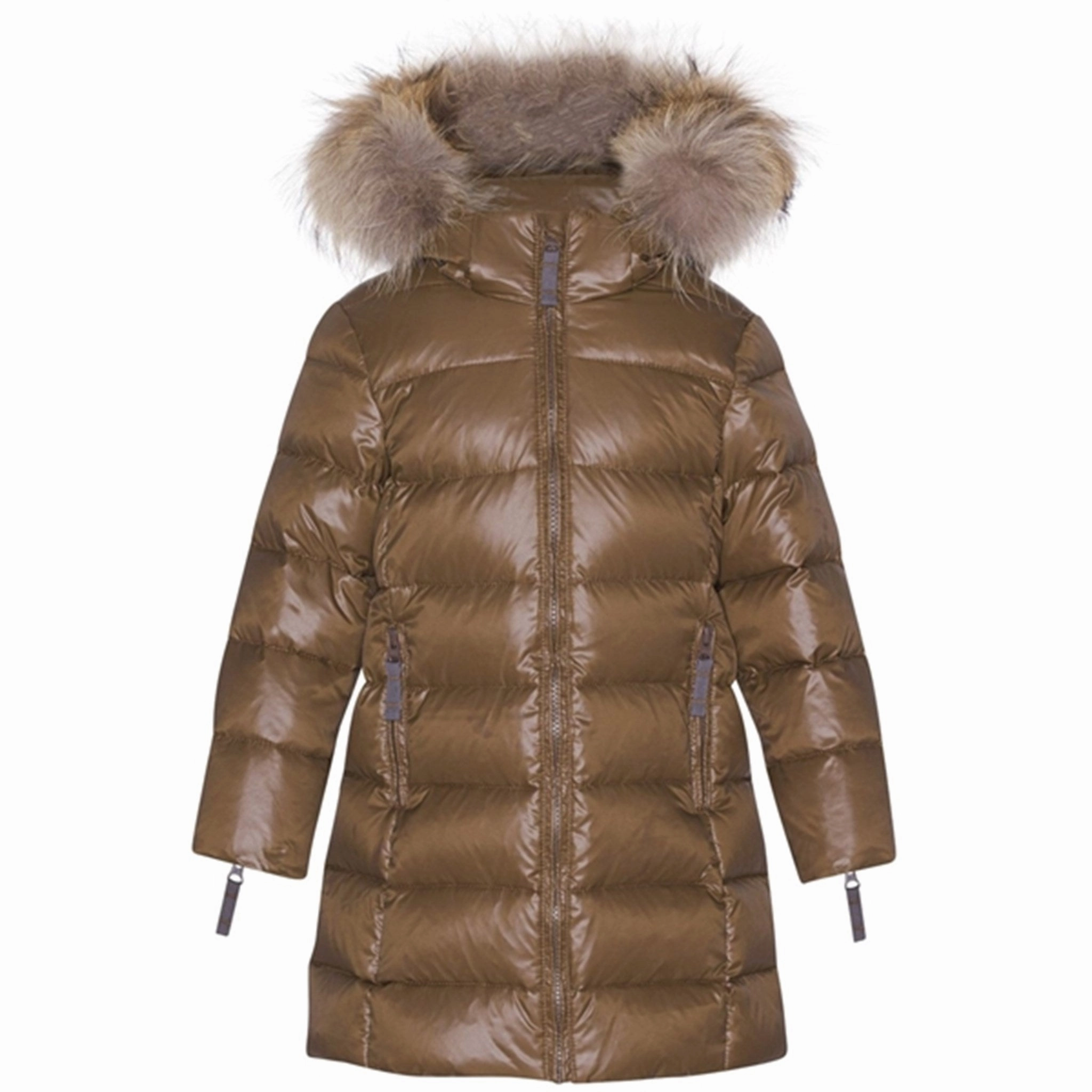 Modern Aesthetic Ver de Terre Featherlight Girls A Down Coat w. Fur Kangaroo