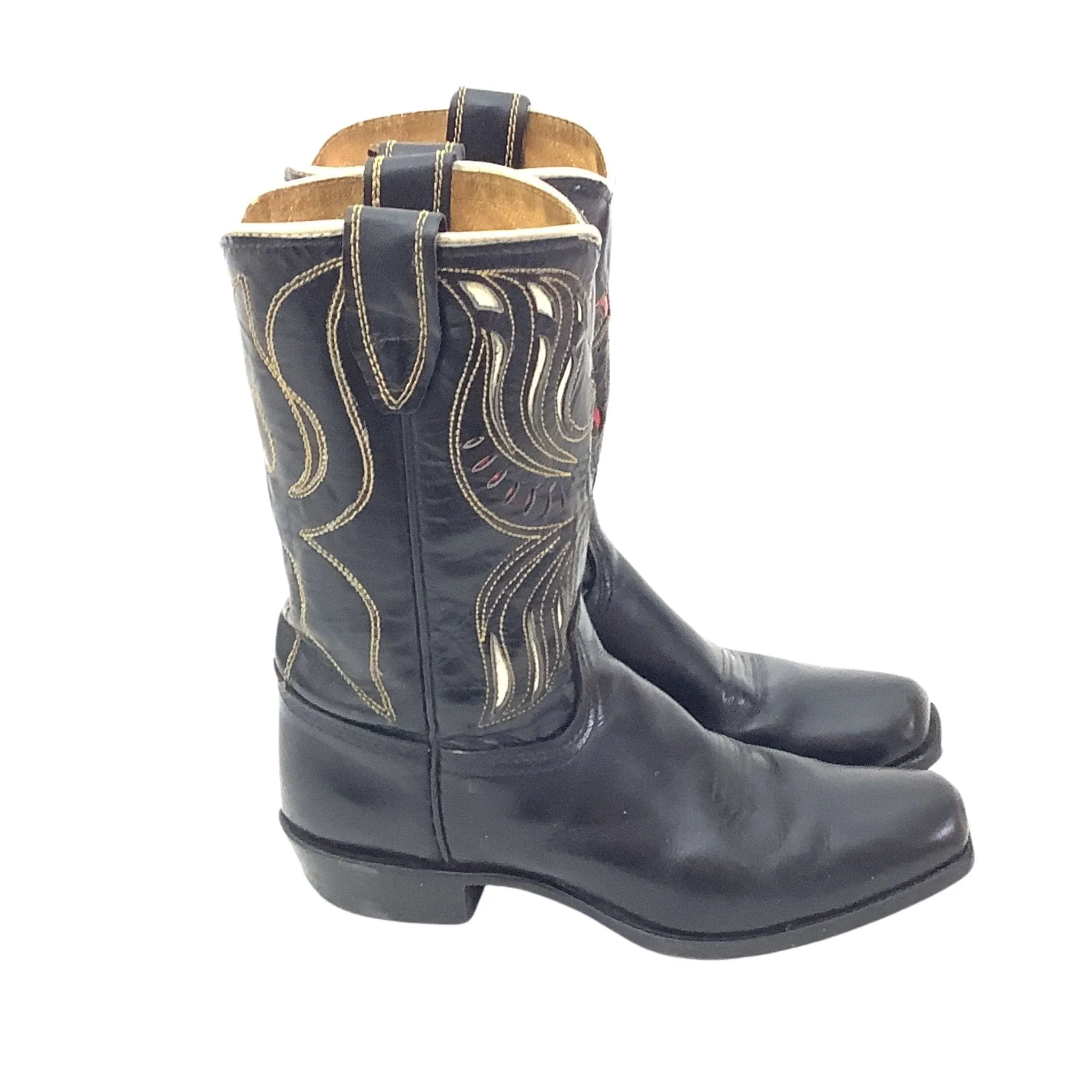 Inlay Leather Kids Boots