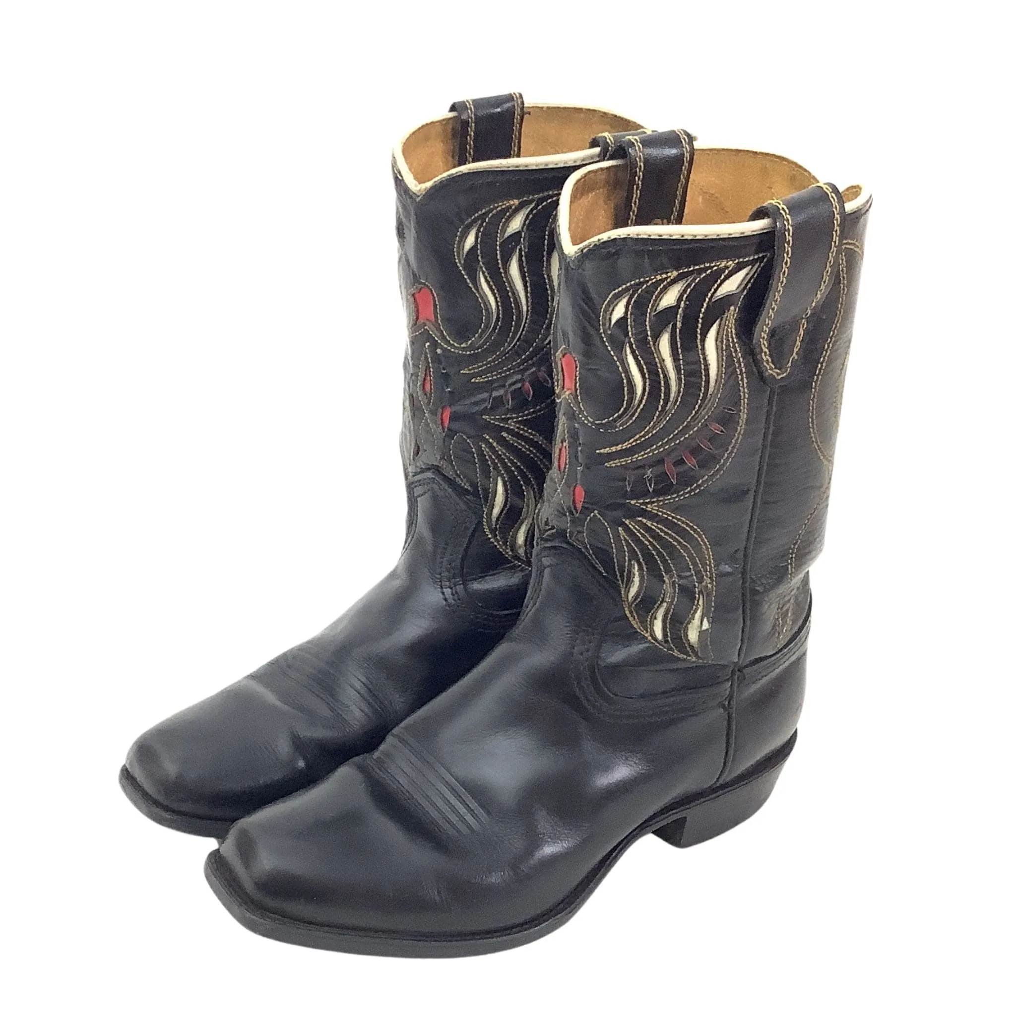 Inlay Leather Kids Boots