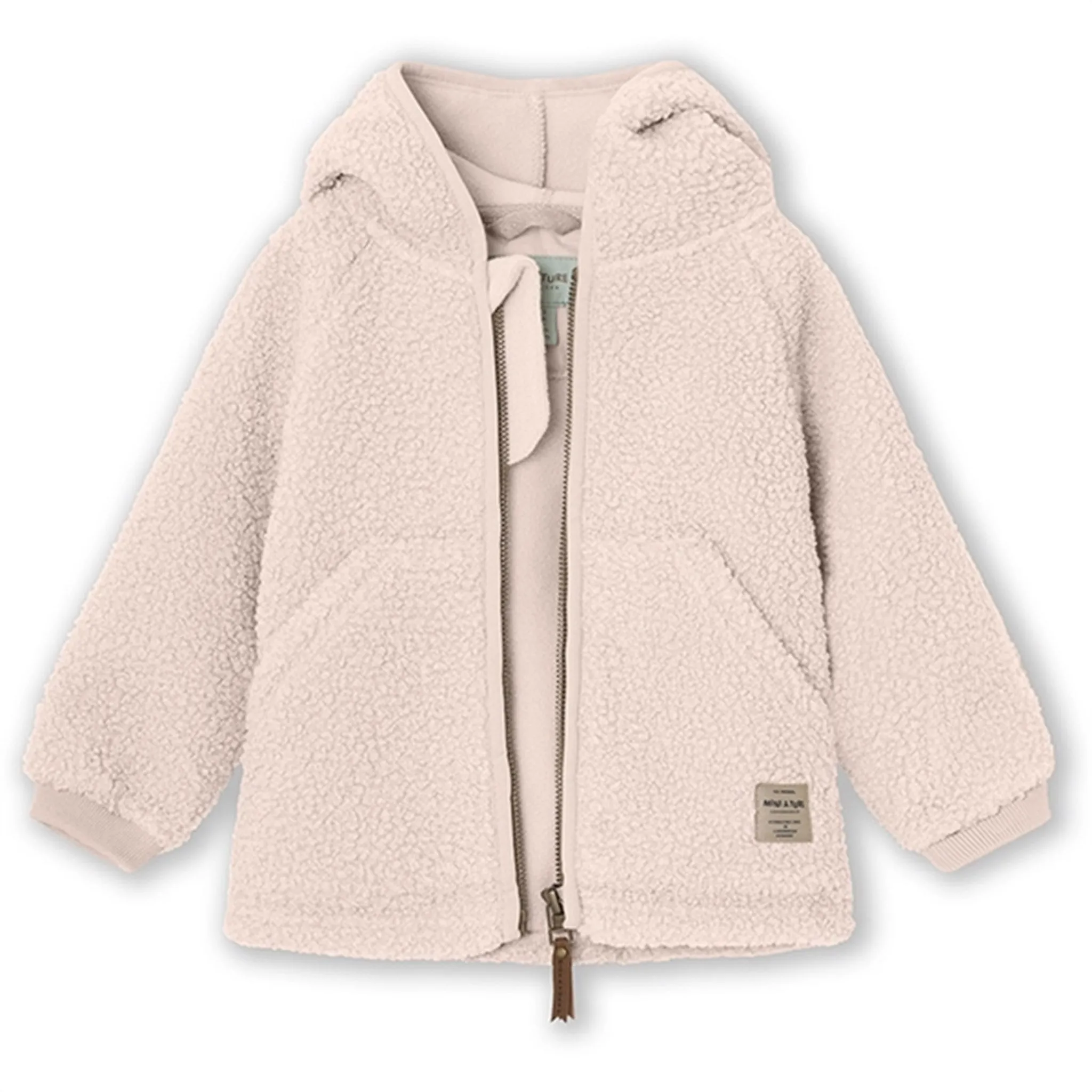 Light Reflectivity Trim Anti Pilling Surface MINI A TURE LIFF Teddy Fleece Jacket Mauve Chalk
