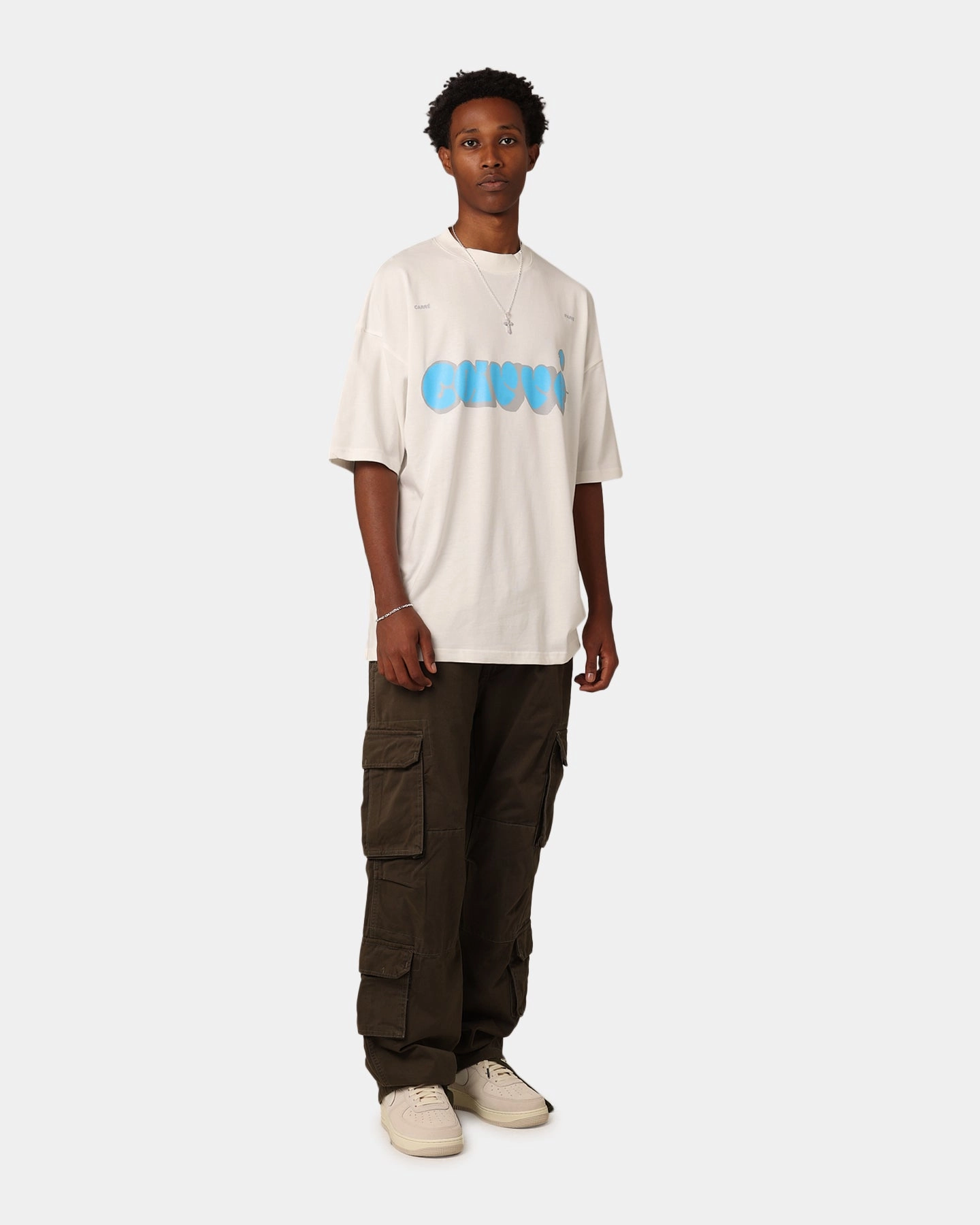 Carre Experienced Mock Oversized T-Shirt Off White Gym clothing Versatile Fashion