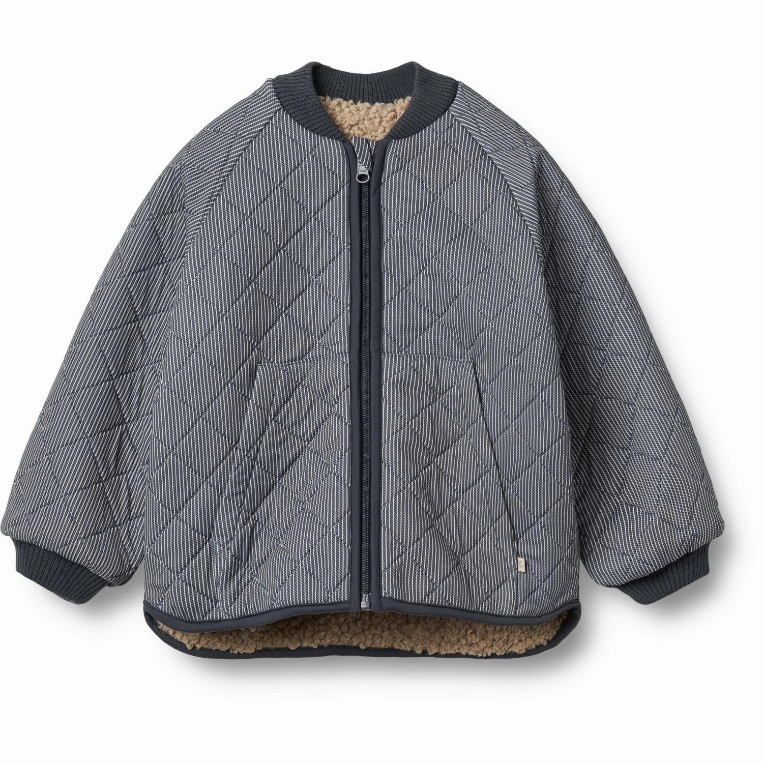 Wheat Ink Stripe Reversible Thermo Jacket Lake Tear Resistant Panels Taped Seam Waterproofing