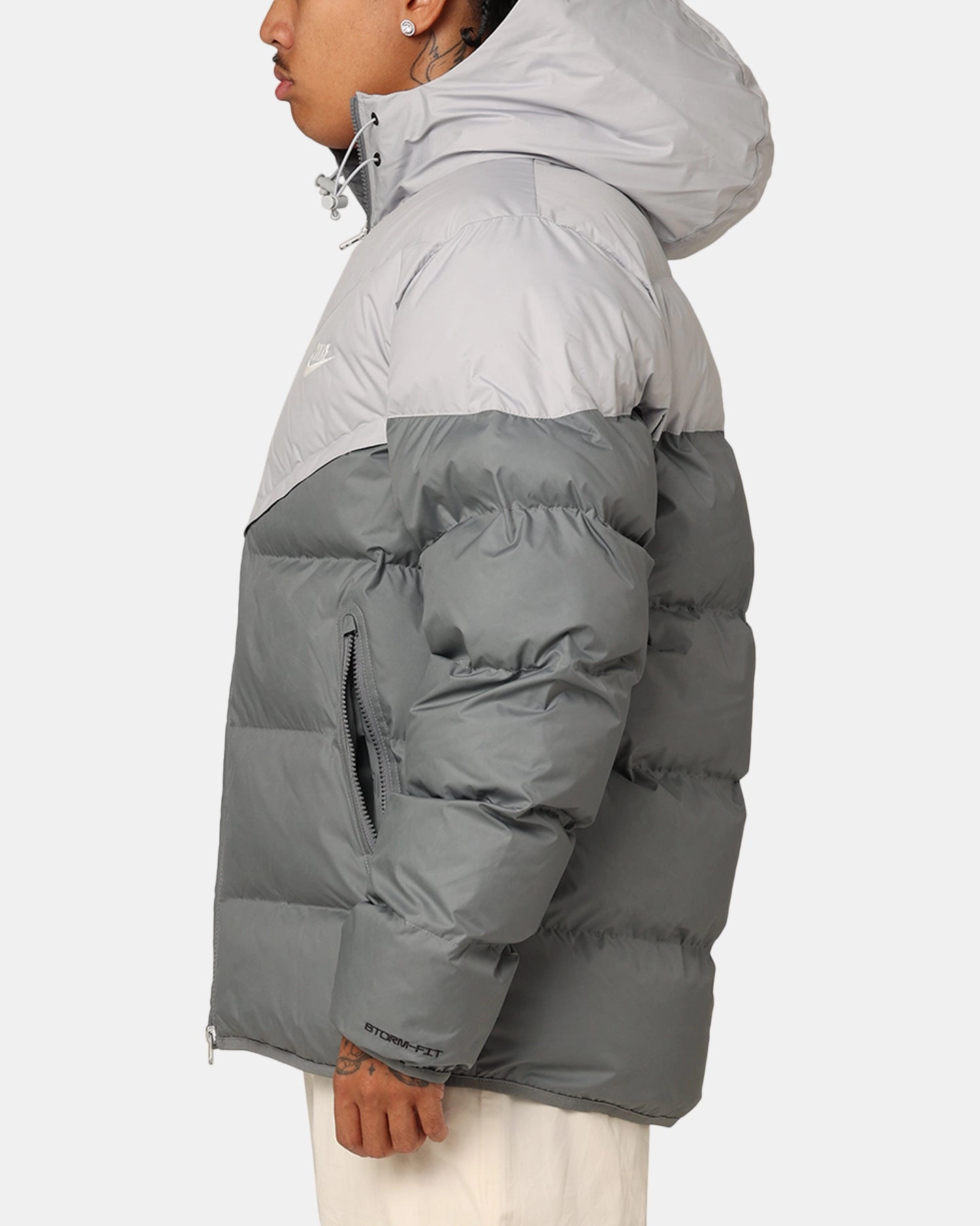 Rugged Layering Nike Windrunner PrimaLoft? Storm-FIT Hooded Puffer Jacket Light Smoke Grey
