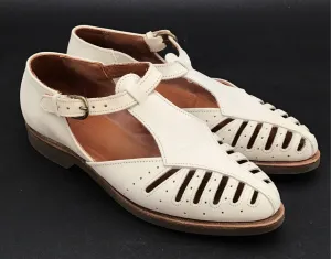 J. Peterman Women's White Fisherman Sandals - Size 7
