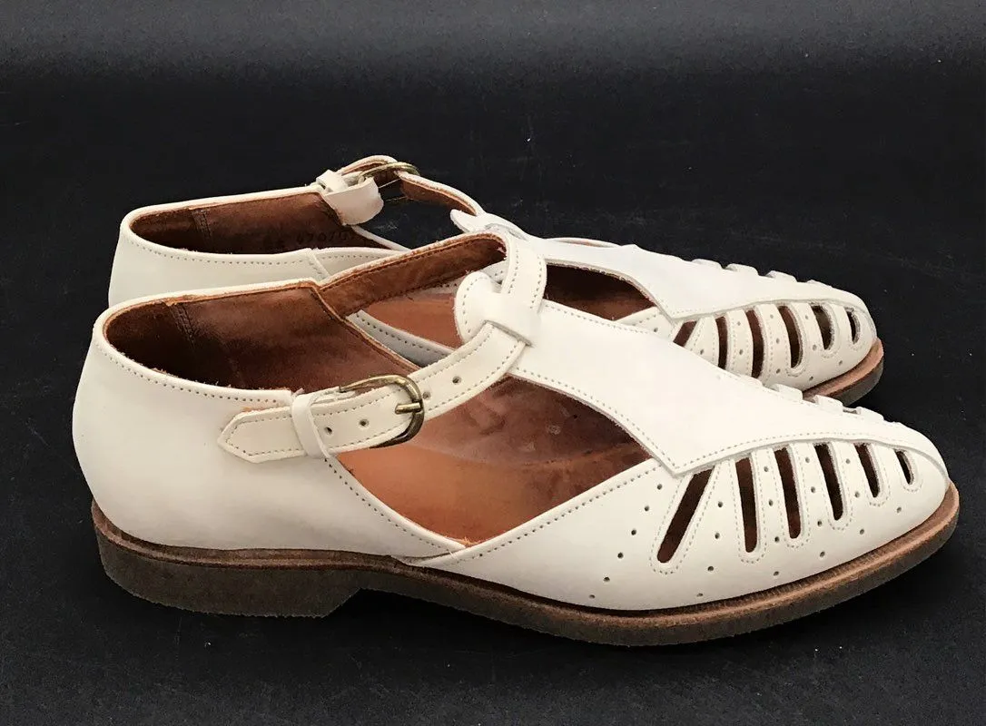 J. Peterman Women's White Fisherman Sandals - Size 7