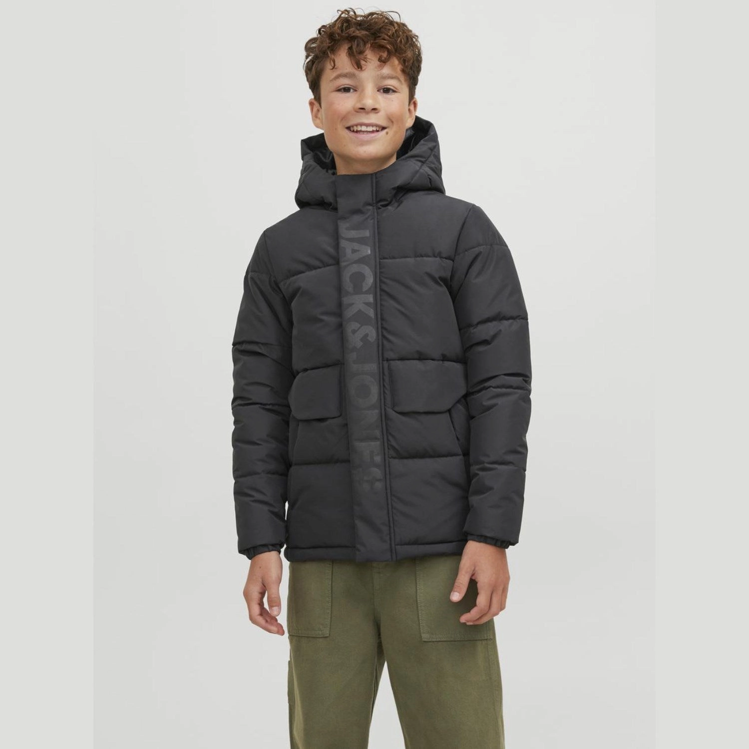 Flexible Joint Articulation Warmth Retention Jack & Jones Junior Black Cospeed Puffer Jacket