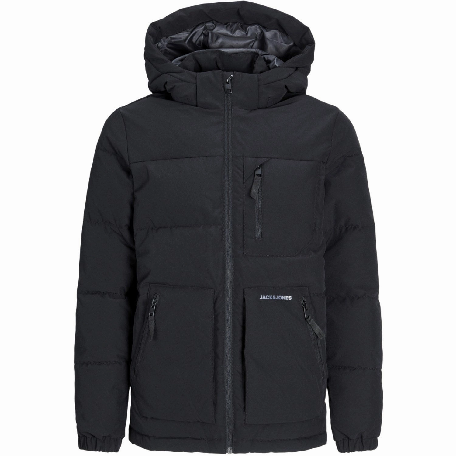 Trail To Town Zippered Pockets Jack & Jones Junior Black Eotto Puffer Jacket
