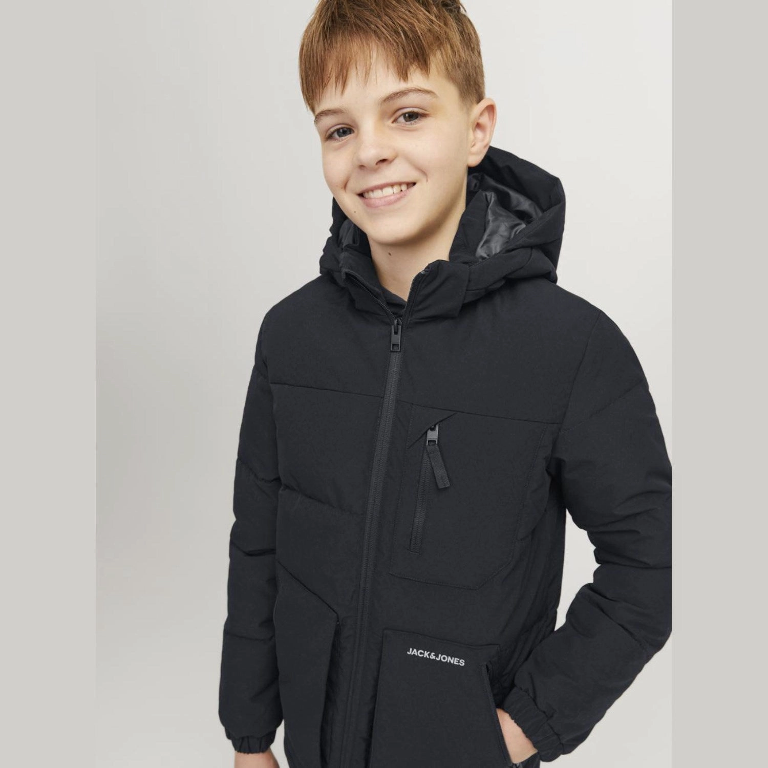 Wind Resistant Fabric heavy duty fabric Jack & Jones Junior Black Eotto Puffer Jacket
