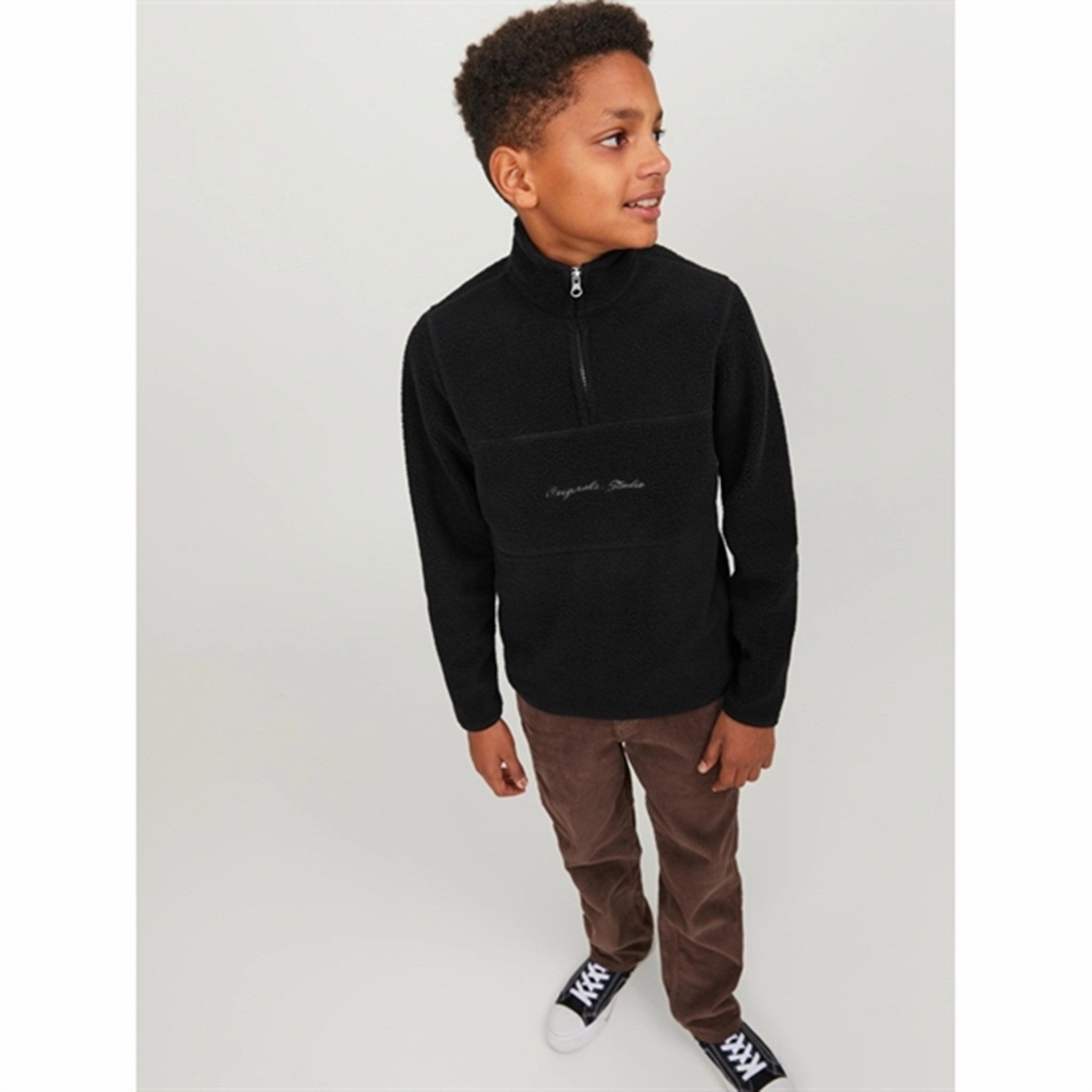 Fleece Inside Jack & Jones Junior Black Hays Halfzip Fleece Jacket