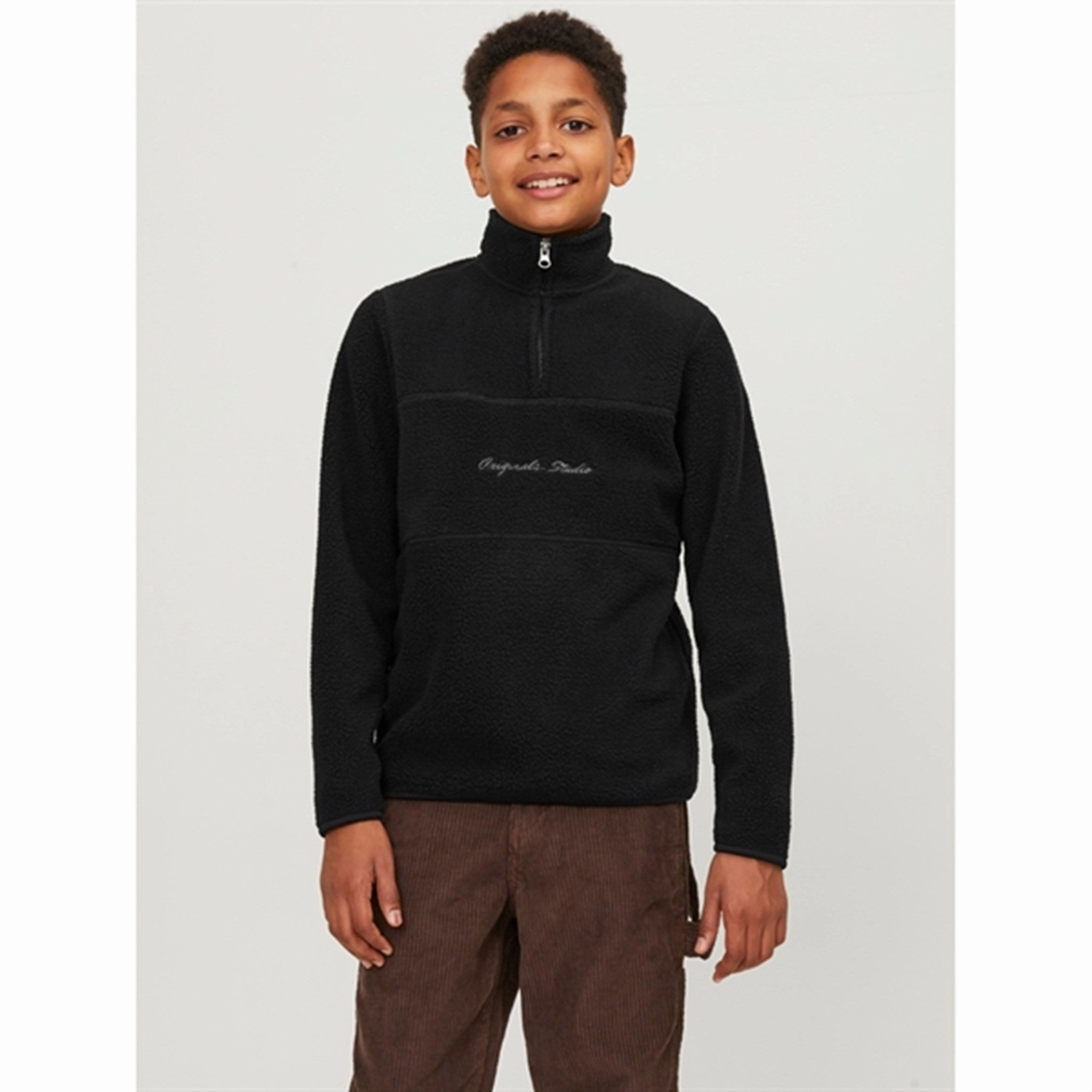Morning Commute Gear Cool Tone Jack & Jones Junior Black Hays Halfzip Fleece Jacket