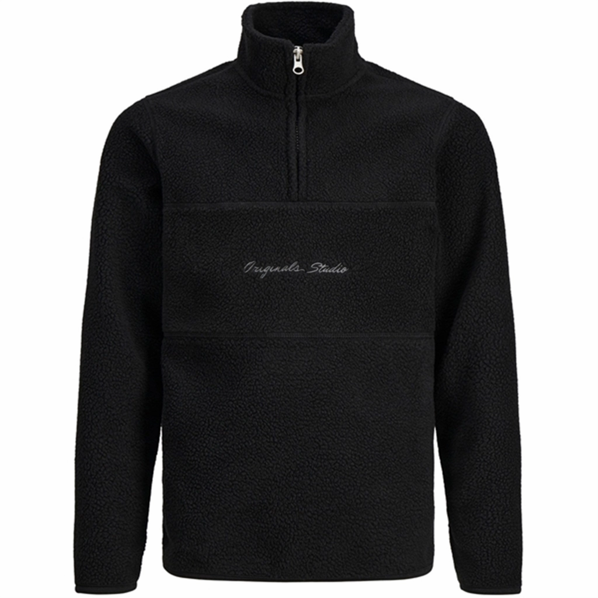 Jack & Jones Junior Black Hays Halfzip Fleece Jacket Stretchable Cuffs ReinforcedSeams
